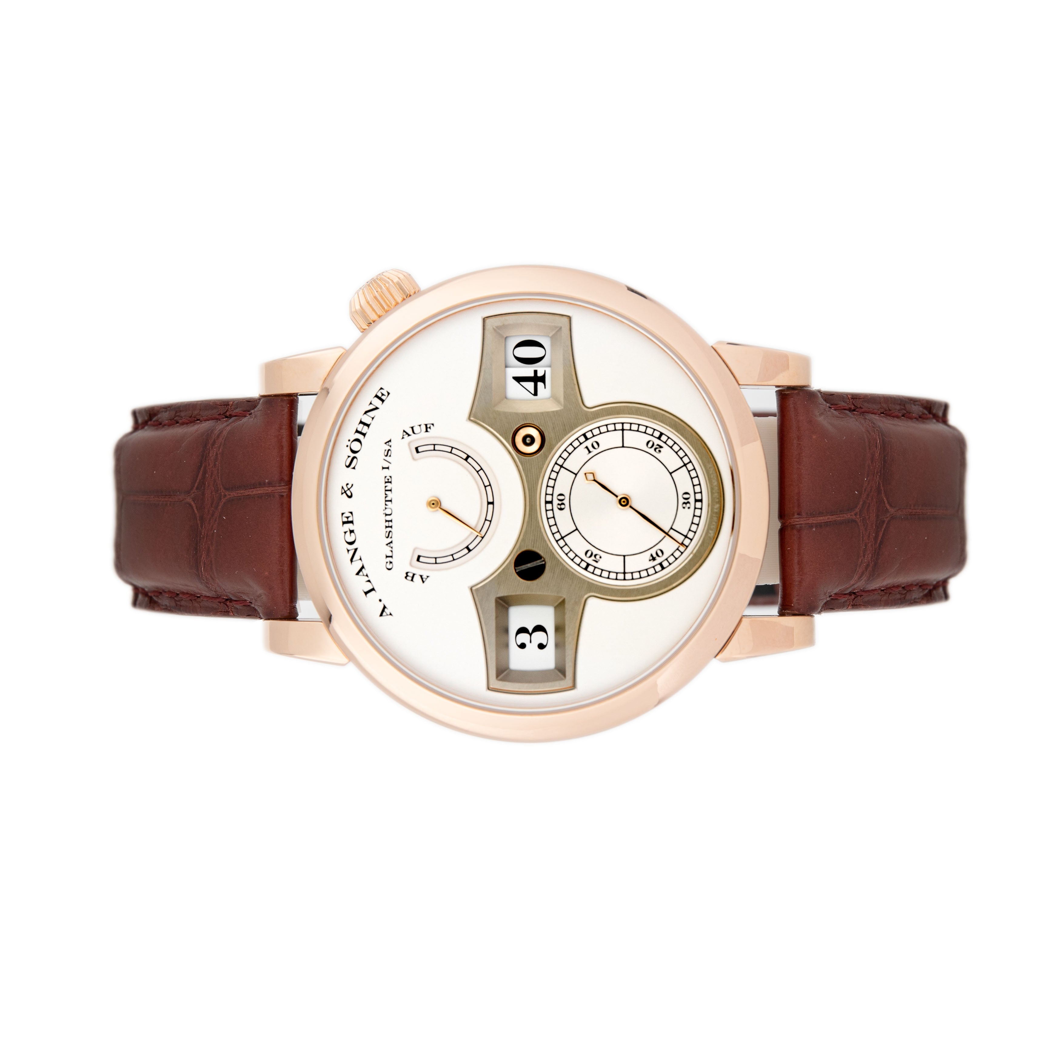 A. Lange & Sohne Zeitwerk Rose Gold Silver Dial 41.9mm 140.032 Full Set