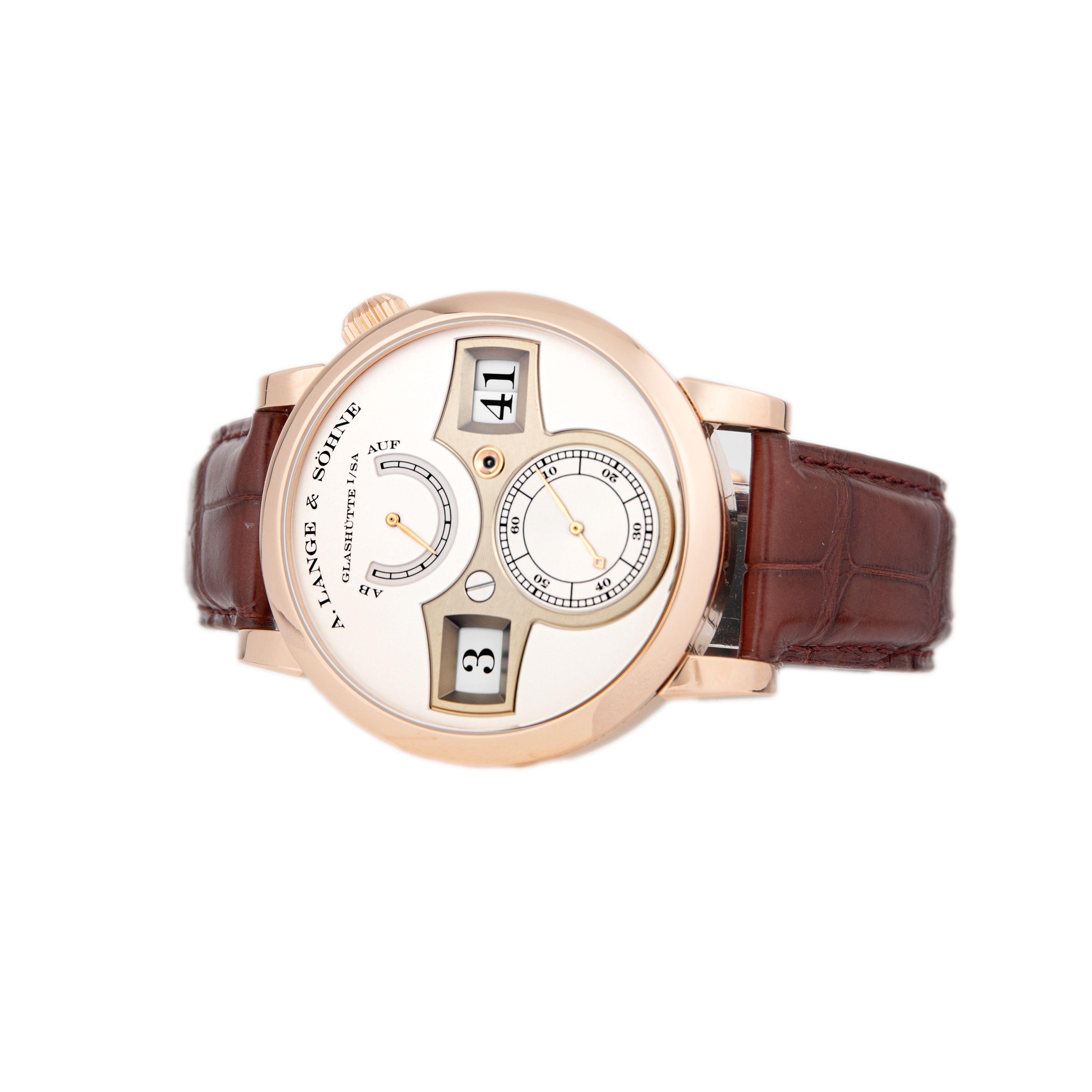 A. Lange & Sohne Zeitwerk Rose Gold Silver Dial 41.9mm 140.032 Full Set