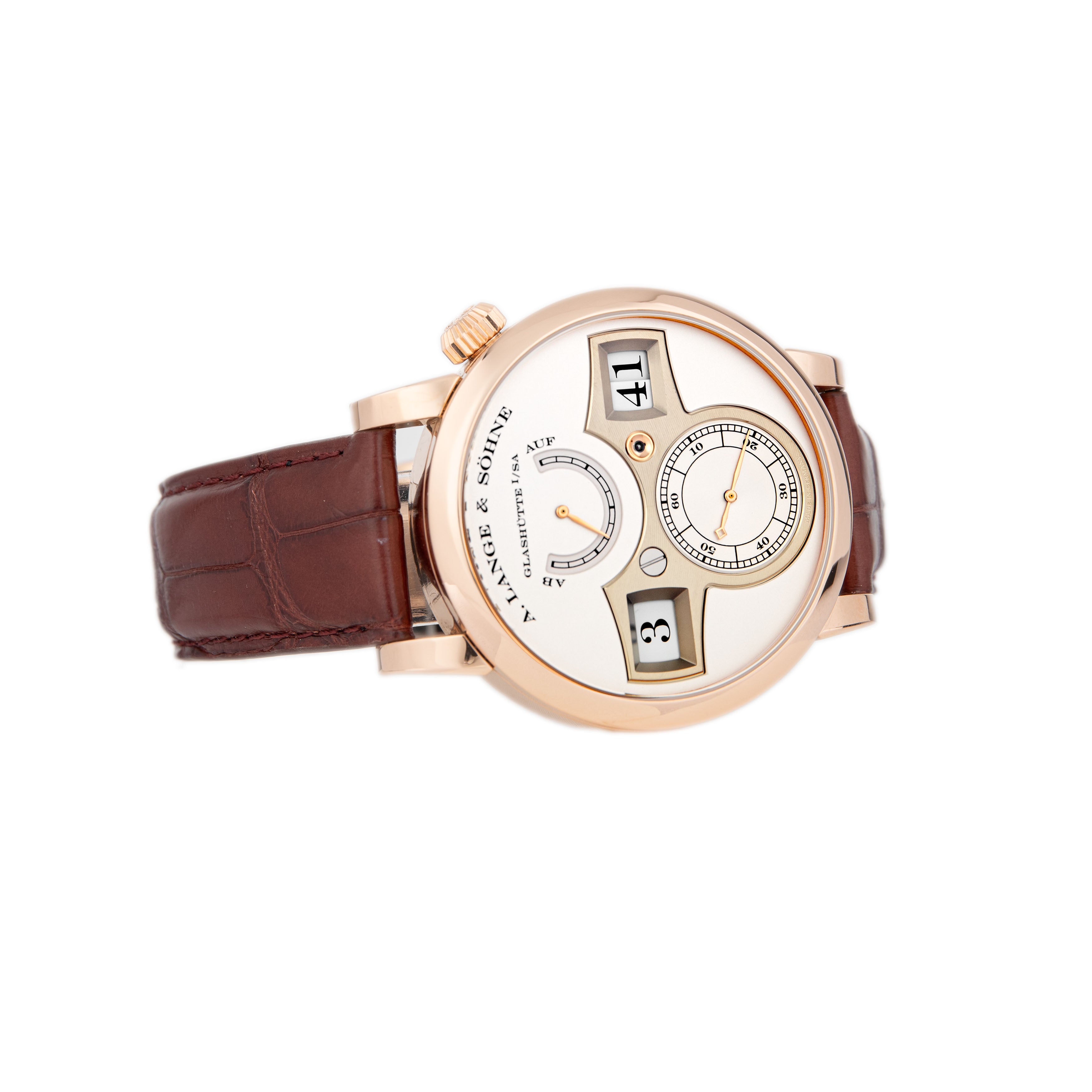 A. Lange & Sohne Zeitwerk Rose Gold Silver Dial 41.9mm 140.032 Full Set