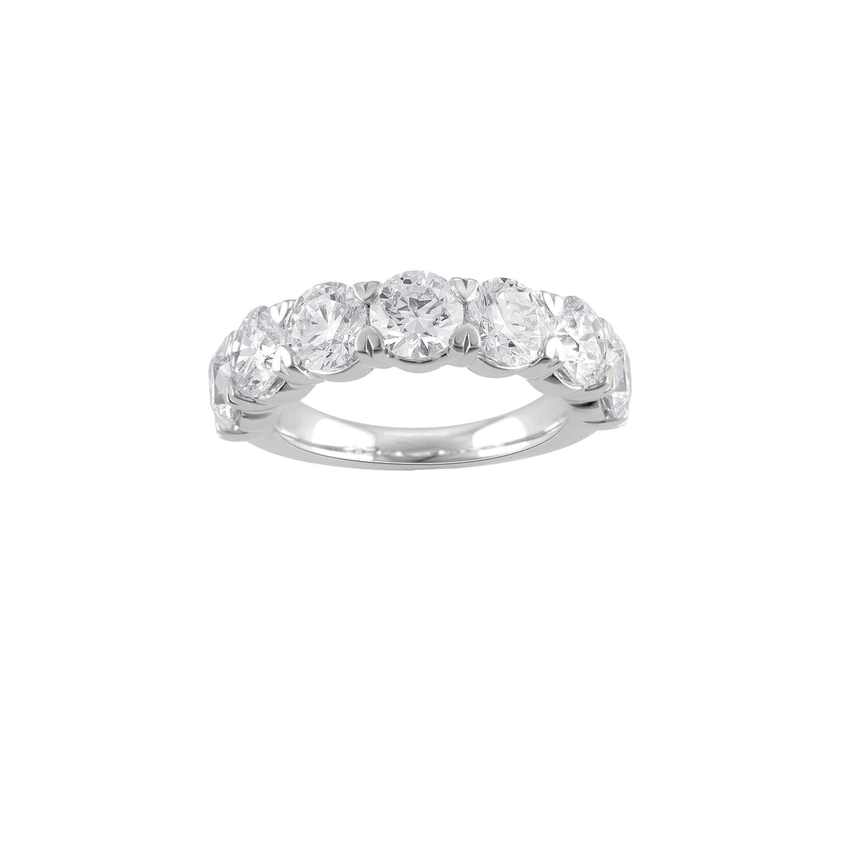 14K White Gold Lab Grown Round Diamond Half Band 4.00ctw