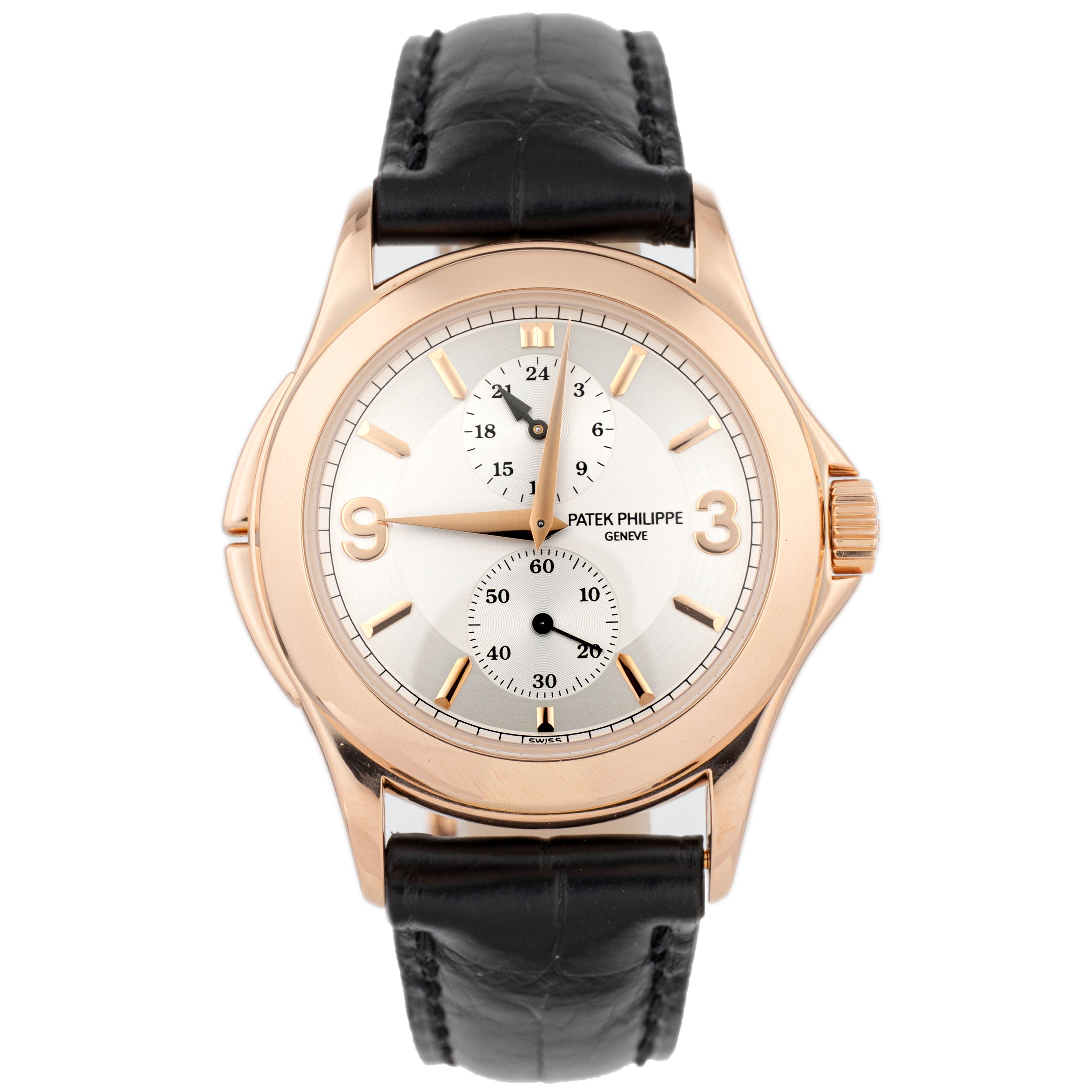 Patek Philippe Calatrava Travel Time Rose Gold Silver Dial 36mm 5134R-001