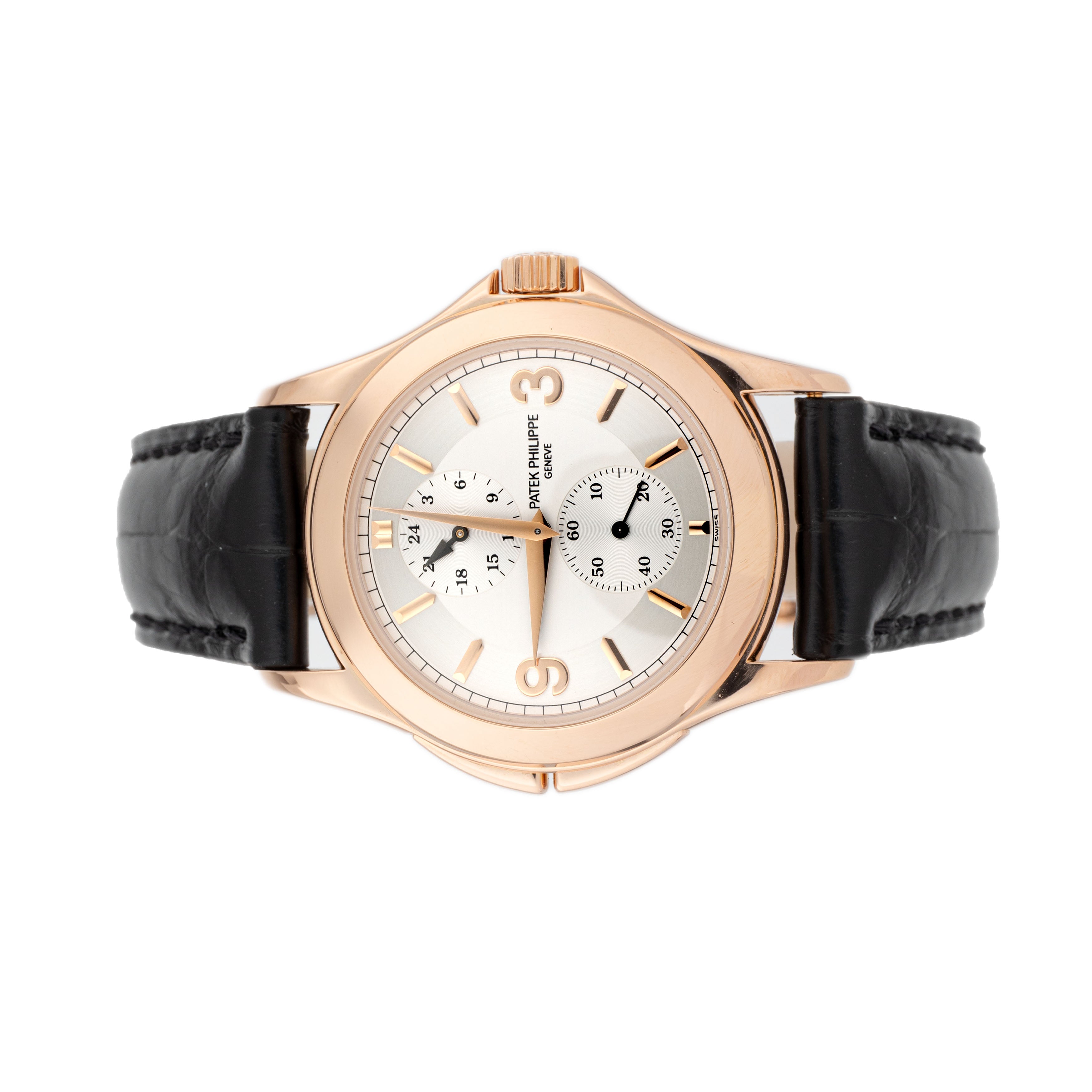 Patek Philippe Calatrava Travel Time Rose Gold Silver Dial 36mm 5134R-001