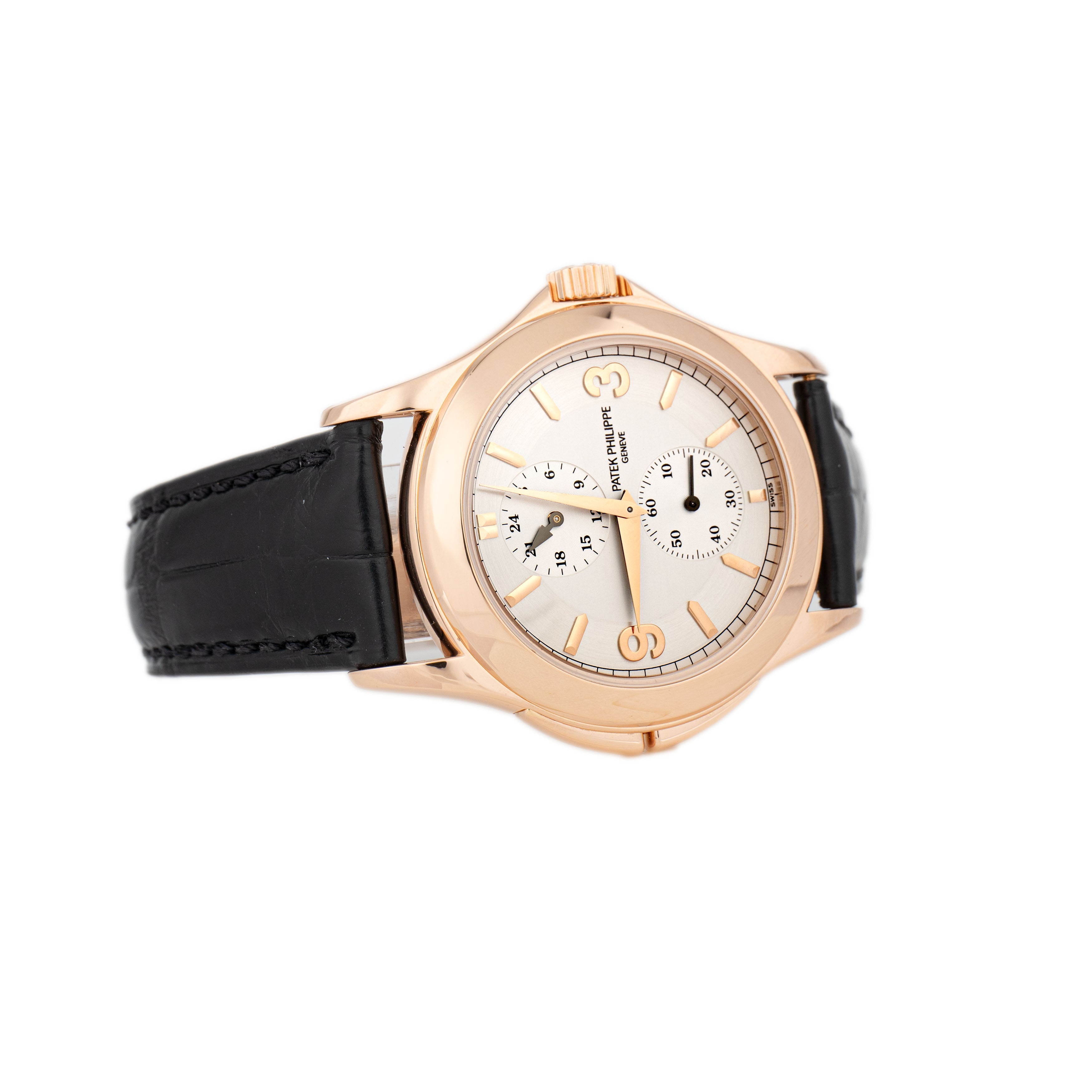 Patek Philippe Calatrava Travel Time Rose Gold Silver Dial 36mm 5134R-001