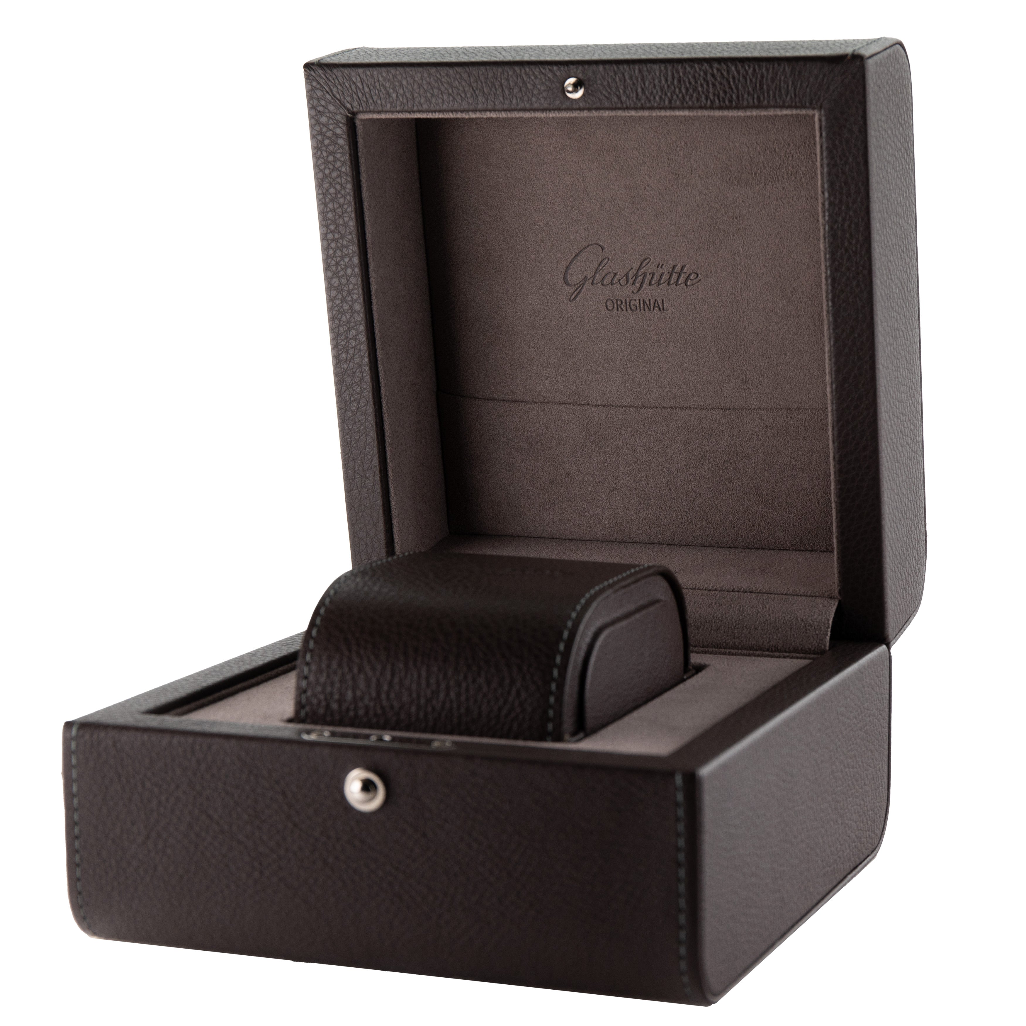 Glashutte Original PanoMaticLunar Stainless Steel Blue Dial 40mm 1-90-02-46-32-61 Full Set