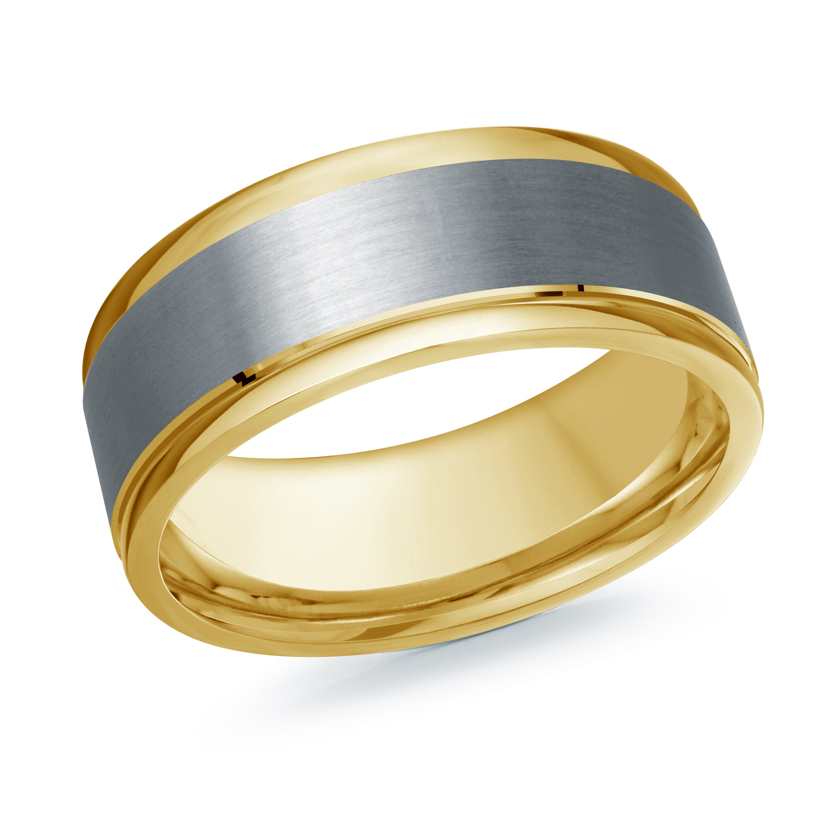 Tantalum 14K Yellow Gold Gold Plated Satin Finish Wedding Band 8.0mm