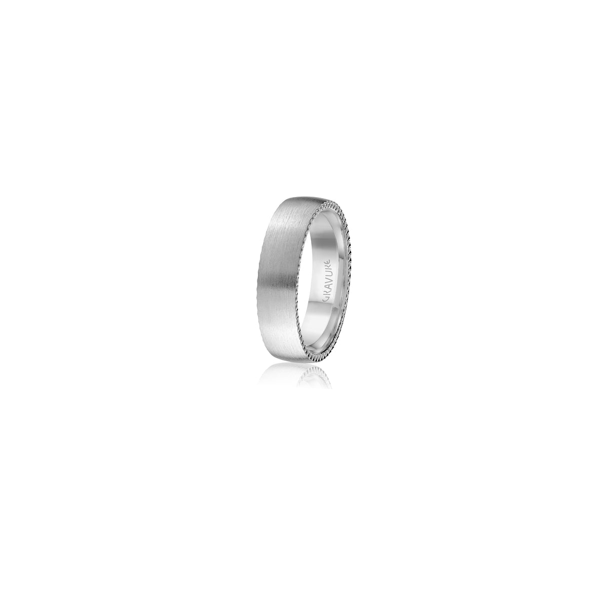14K White Gold Satin Finish Wedding Band 6.0mm