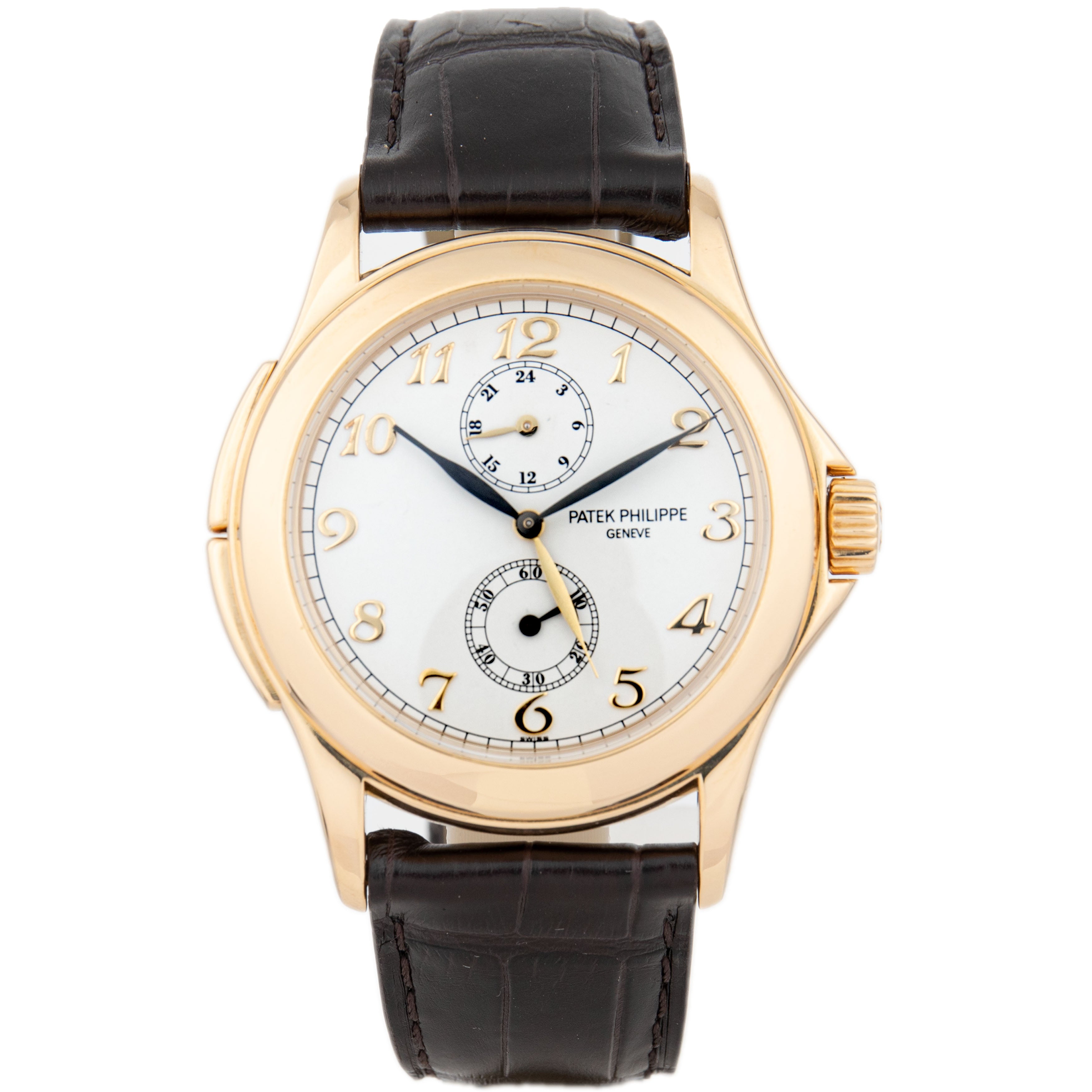 Patek Philippe Calatrava Travel Time Yellow Gold White Dial 37mm 5134J