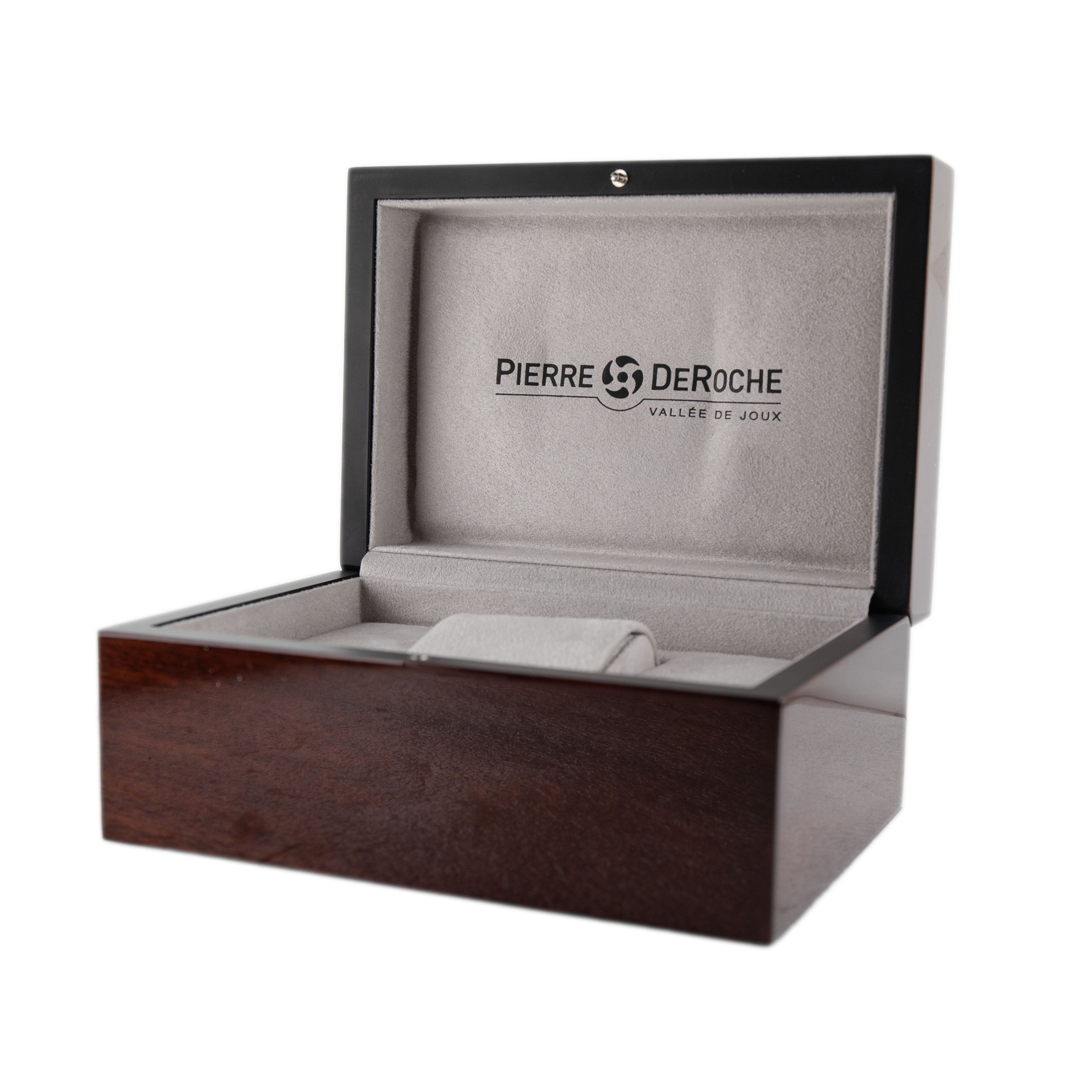 Pierre De Roche GrandCliff Retro Hours Stainless Steel Black Dial 42.5mm GRC10001ACI0-001CRO Full Set