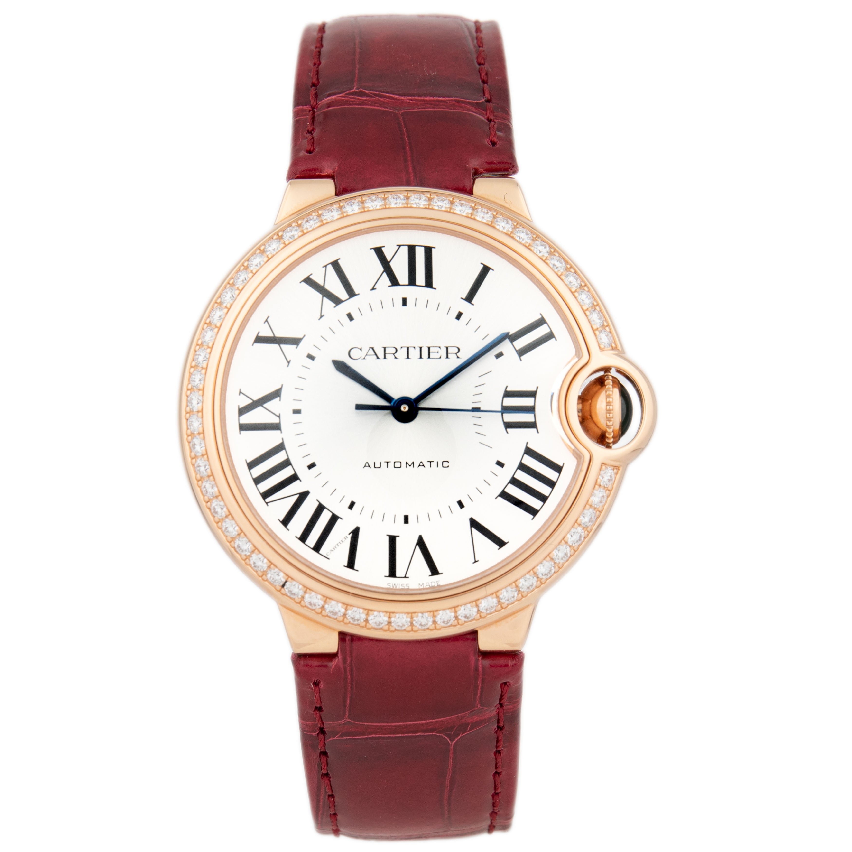 Cartier Ballon Bleu Rose Gold Silver Dial 36mm WJBB0034 Full Set