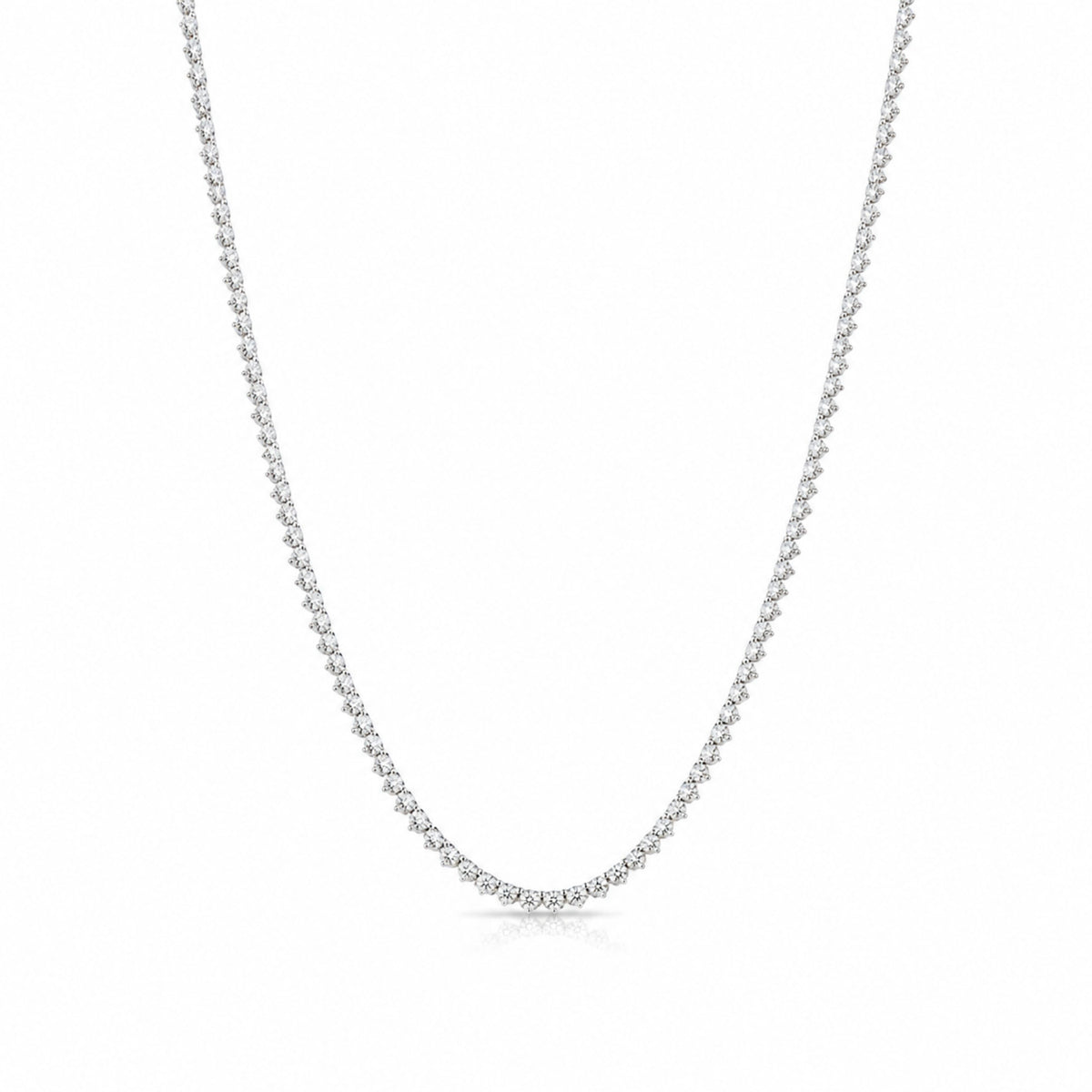 14k White Gold Diamond Line Necklace 4.08cttw