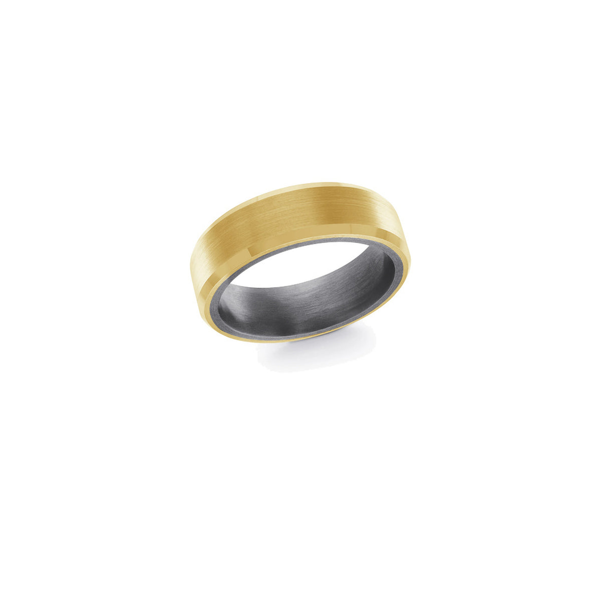 Tantalum 14K Yellow Gold Satin Finish Wedding Band 7.0mm
