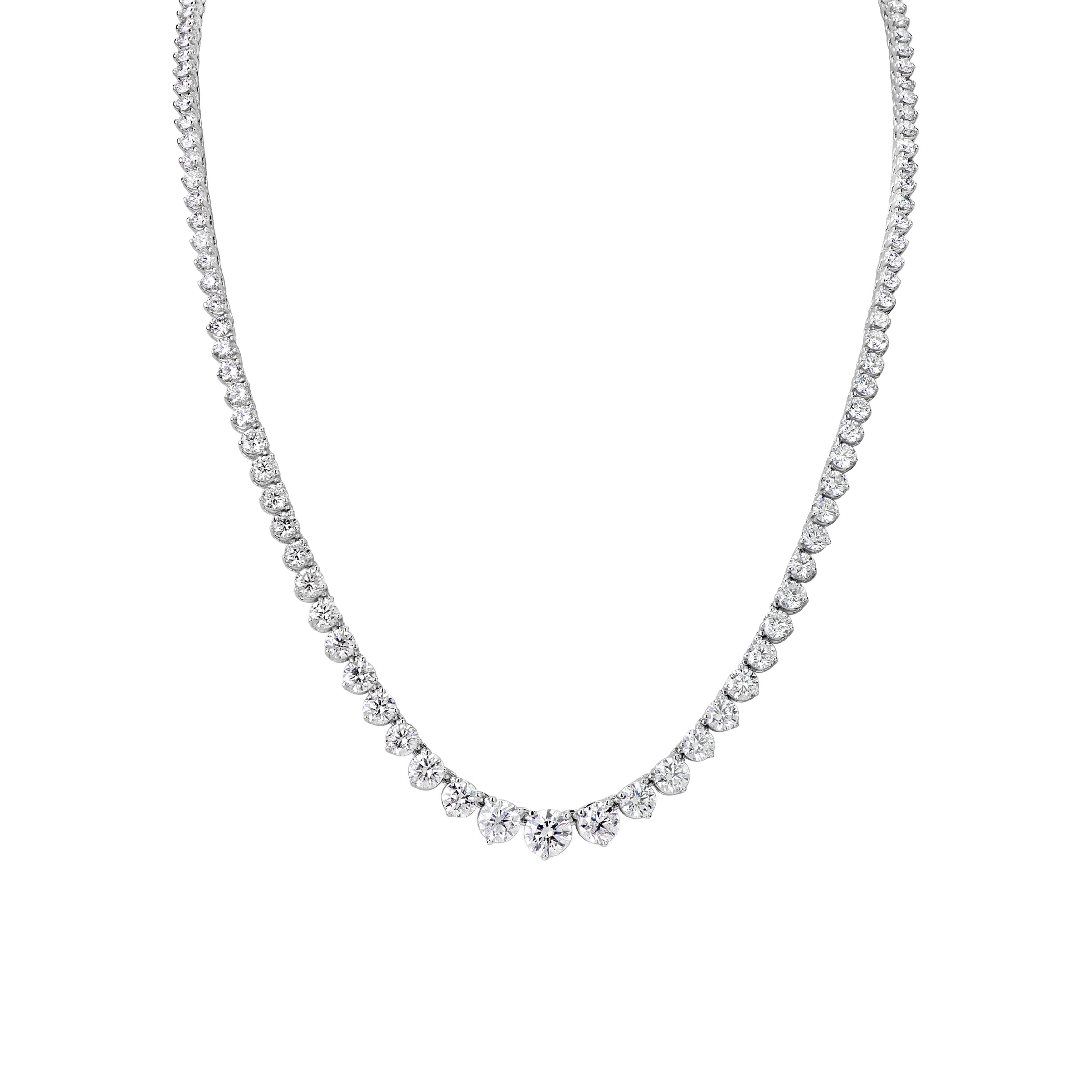 14K White Gold Diamond Pendant Necklace 11.27CTW