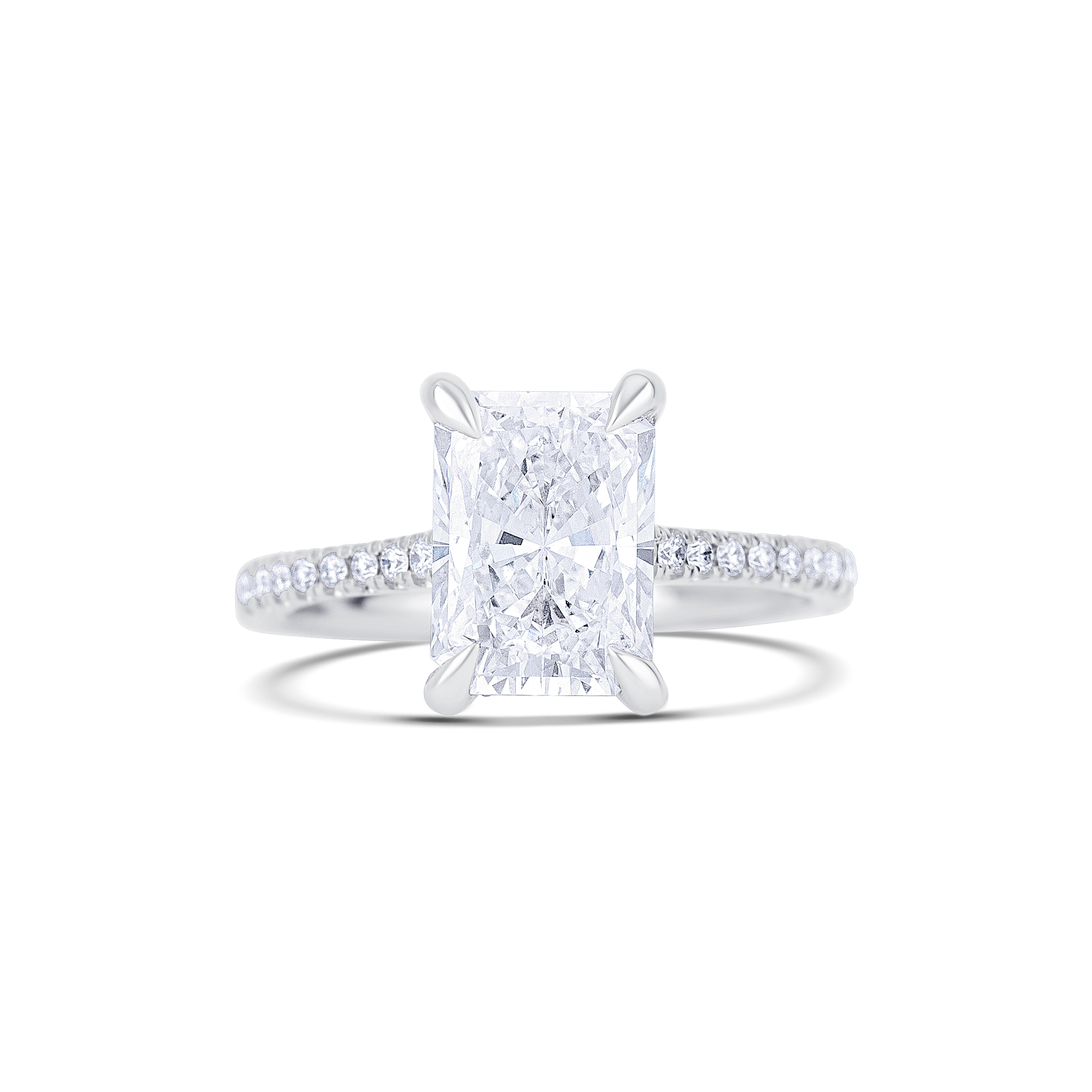 18K White Gold Round Lab-Grown Diamond Engagement Ring
