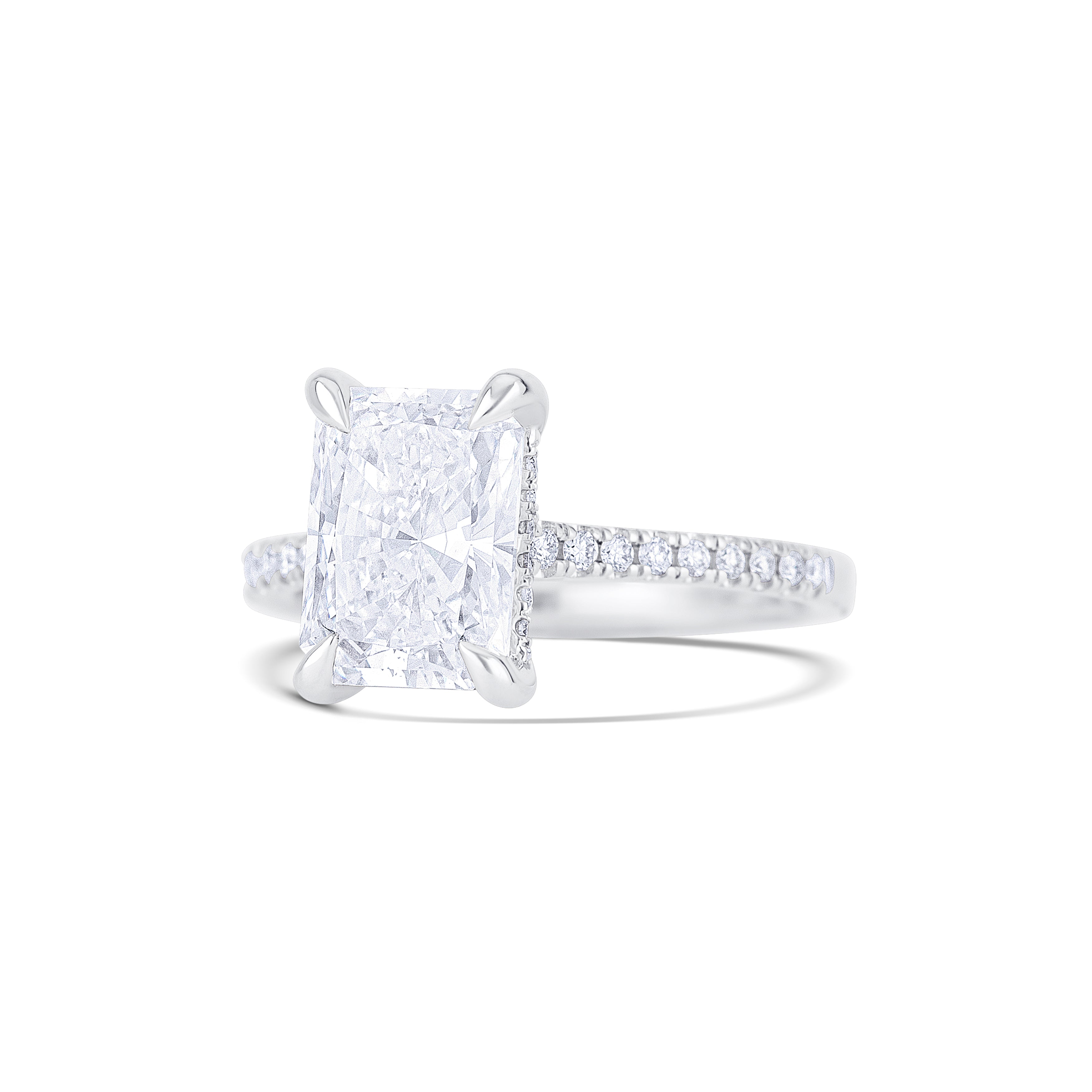 18K White Gold Round Lab-Grown Diamond Engagement Ring