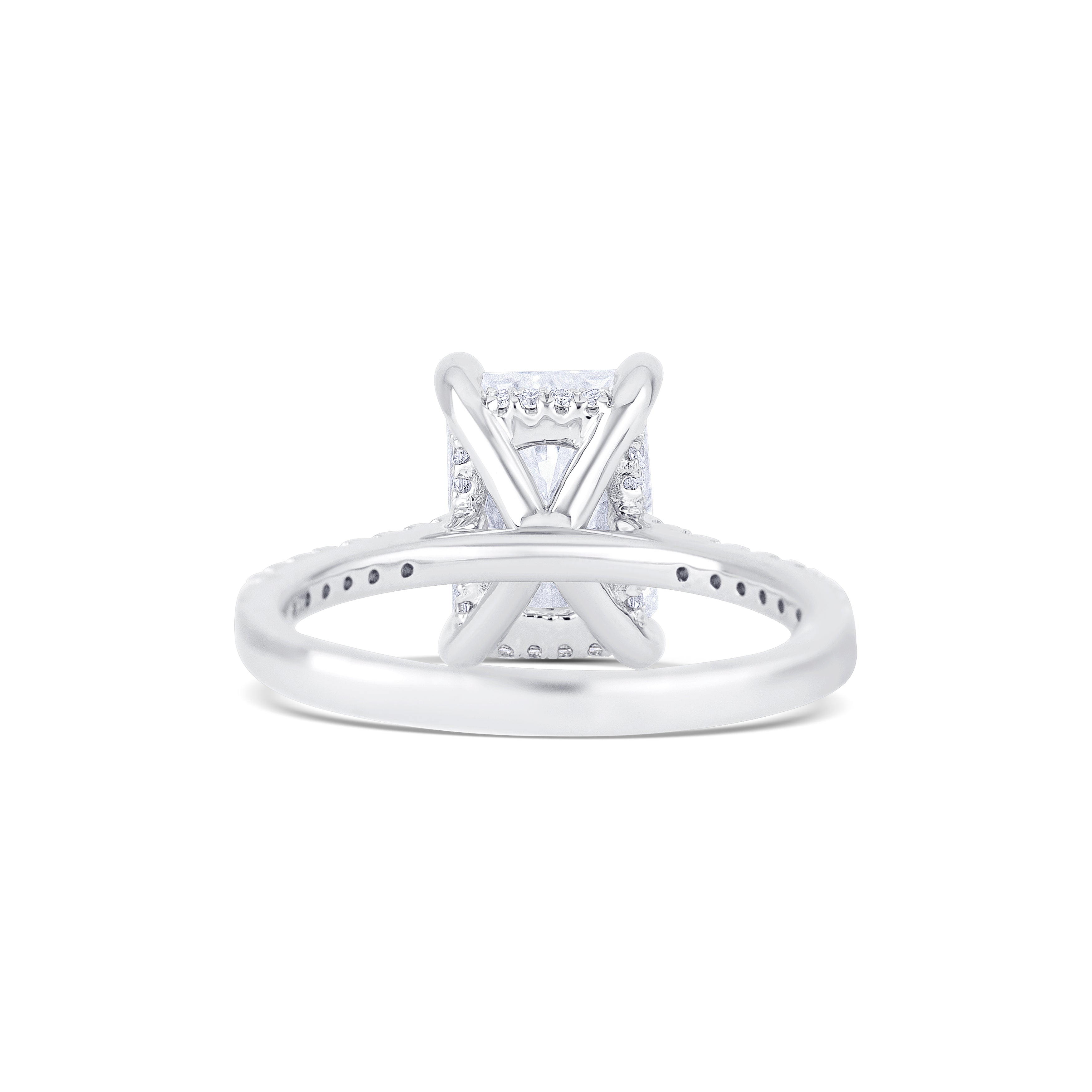 18K White Gold Round Lab-Grown Diamond Engagement Ring