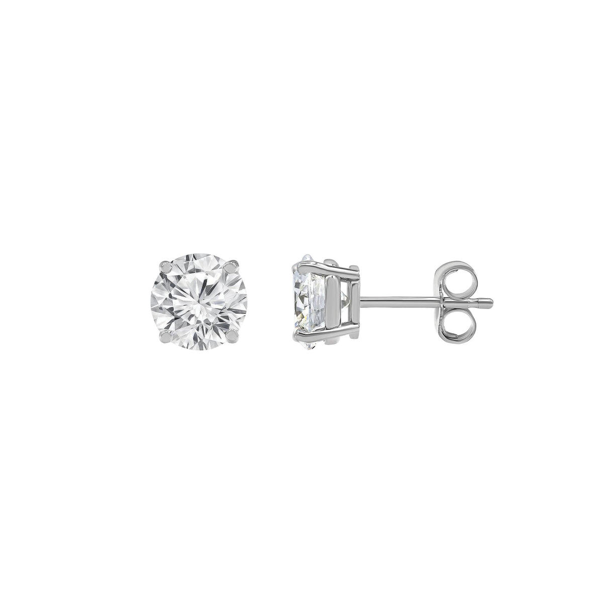 14K White Gold Lab Grown Diamond Stud Earrings 3.00ctw