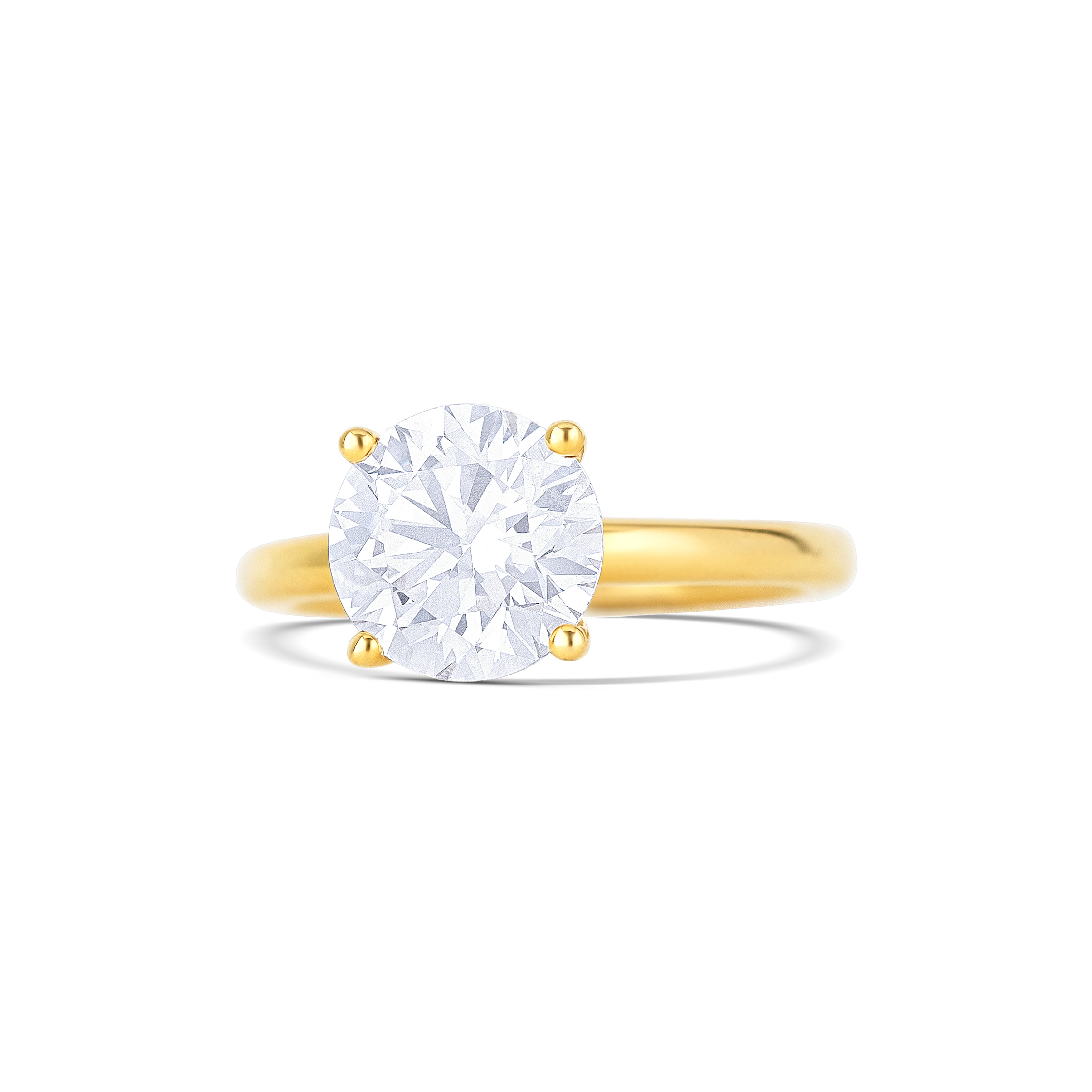 18K Yellow Gold Round Lab-Grown Diamond Engagement Ring