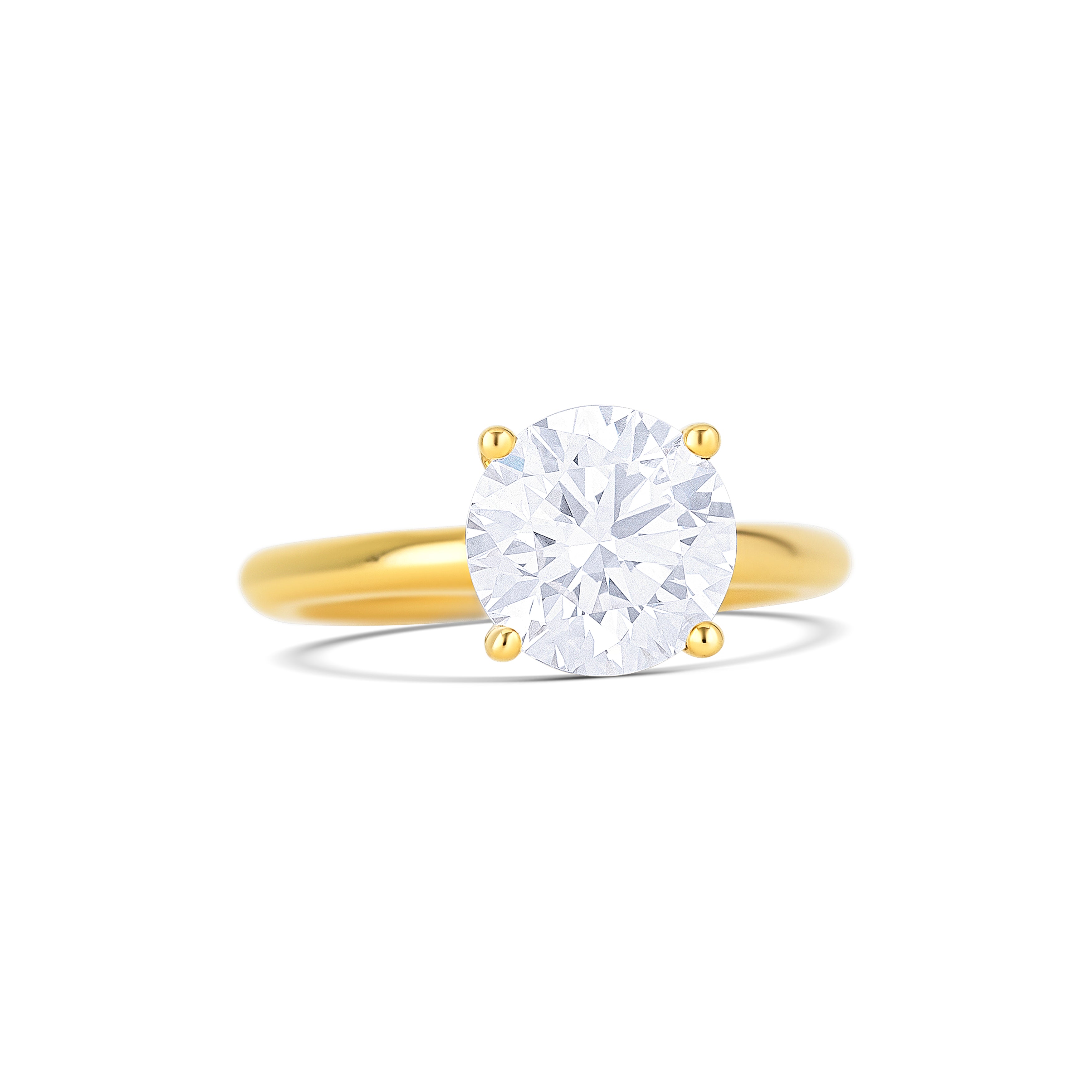 18K Yellow Gold Round Lab-Grown Diamond Engagement Ring