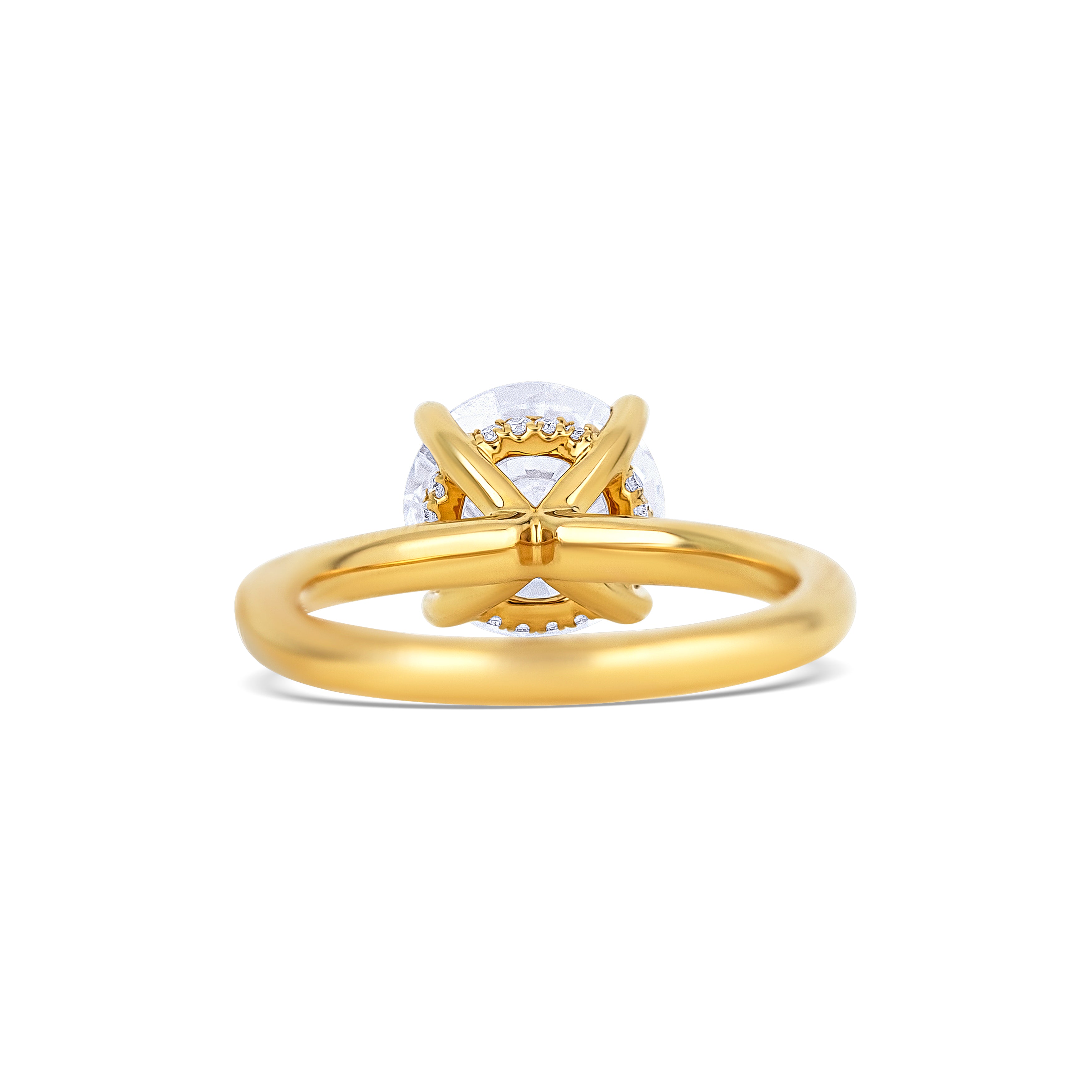 18K Yellow Gold Round Lab-Grown Diamond Engagement Ring