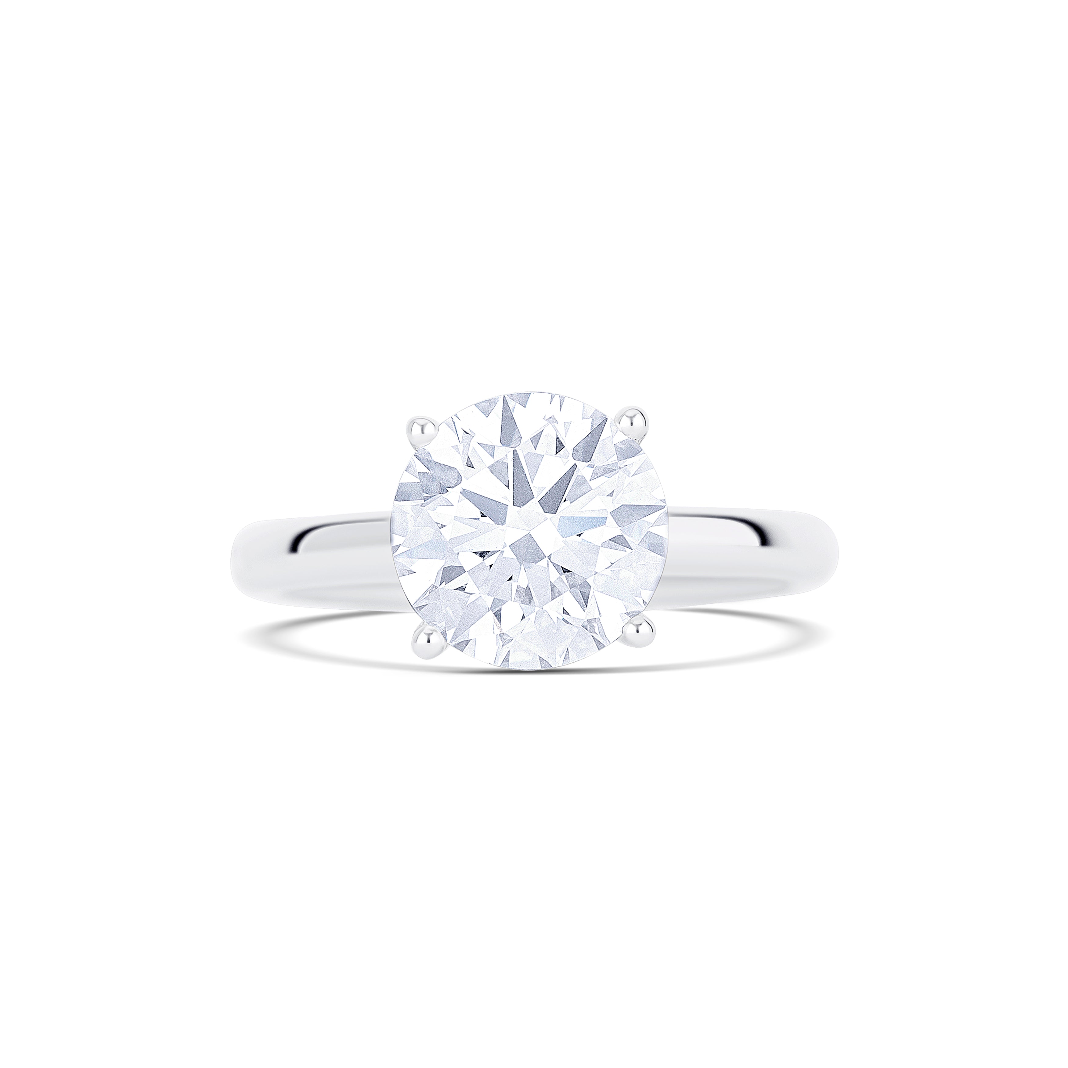18K White Gold Round Lab-Grown Diamond Engagement Ring