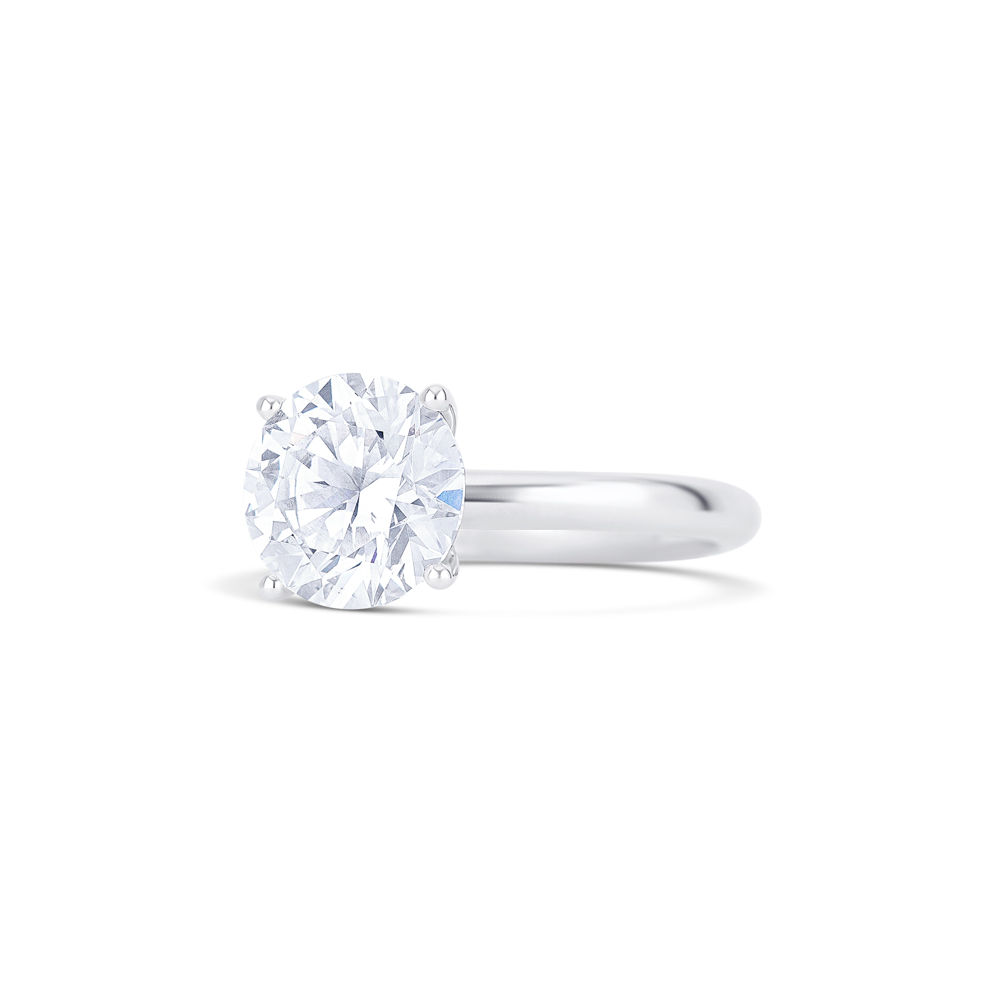 18K White Gold Round Lab-Grown Diamond Engagement Ring