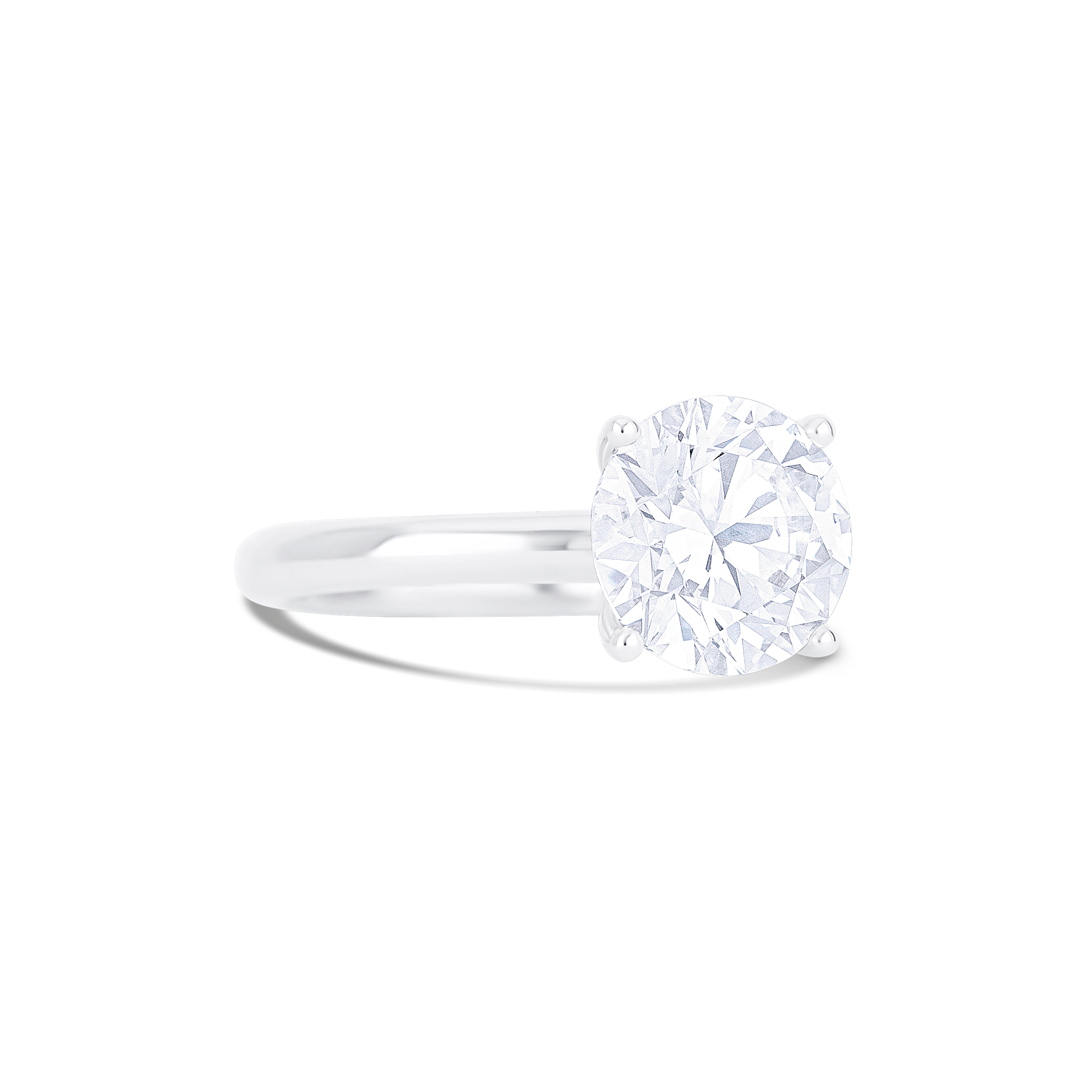 18K White Gold Round Lab-Grown Diamond Engagement Ring