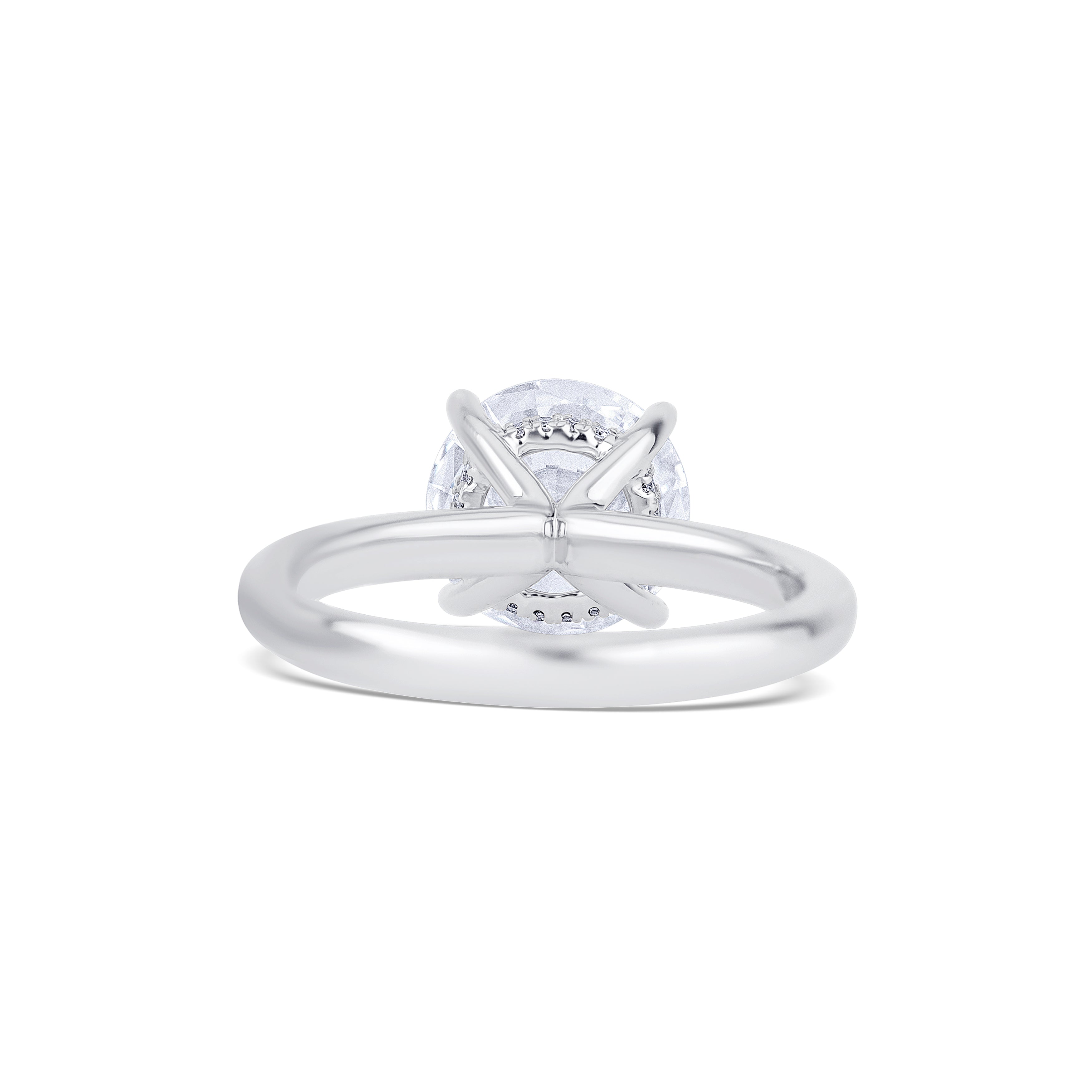 18K White Gold Round Lab-Grown Diamond Engagement Ring