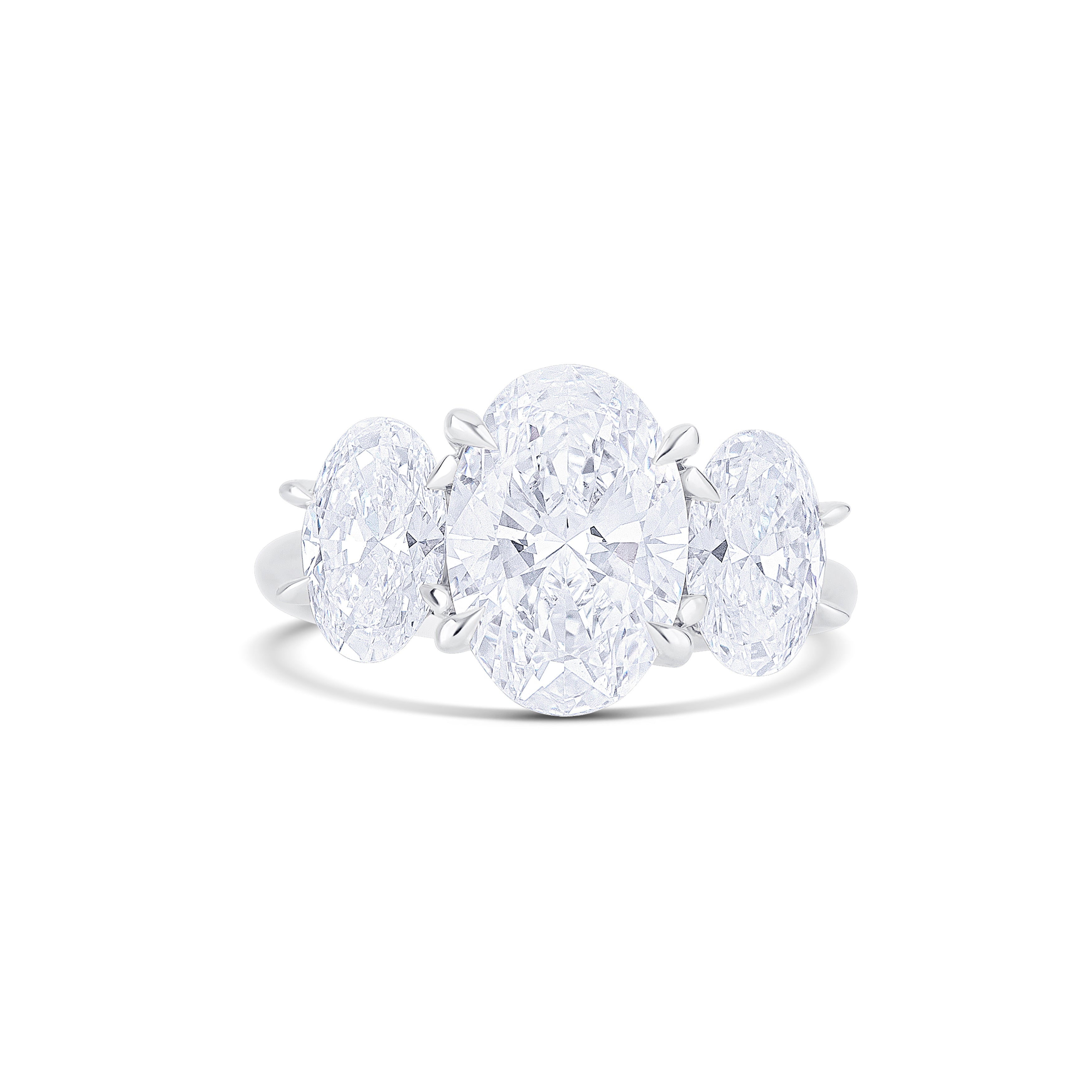 18K White Gold Oval Lab-Grown Diamond Engagement Ring