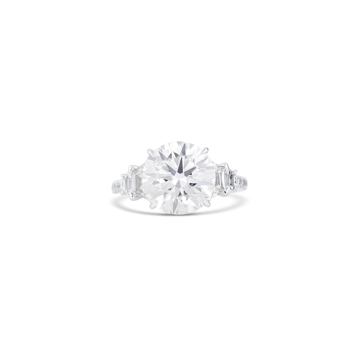 18K White Gold Lab Grown Round Diamond Engagement Ring 5.08 ct