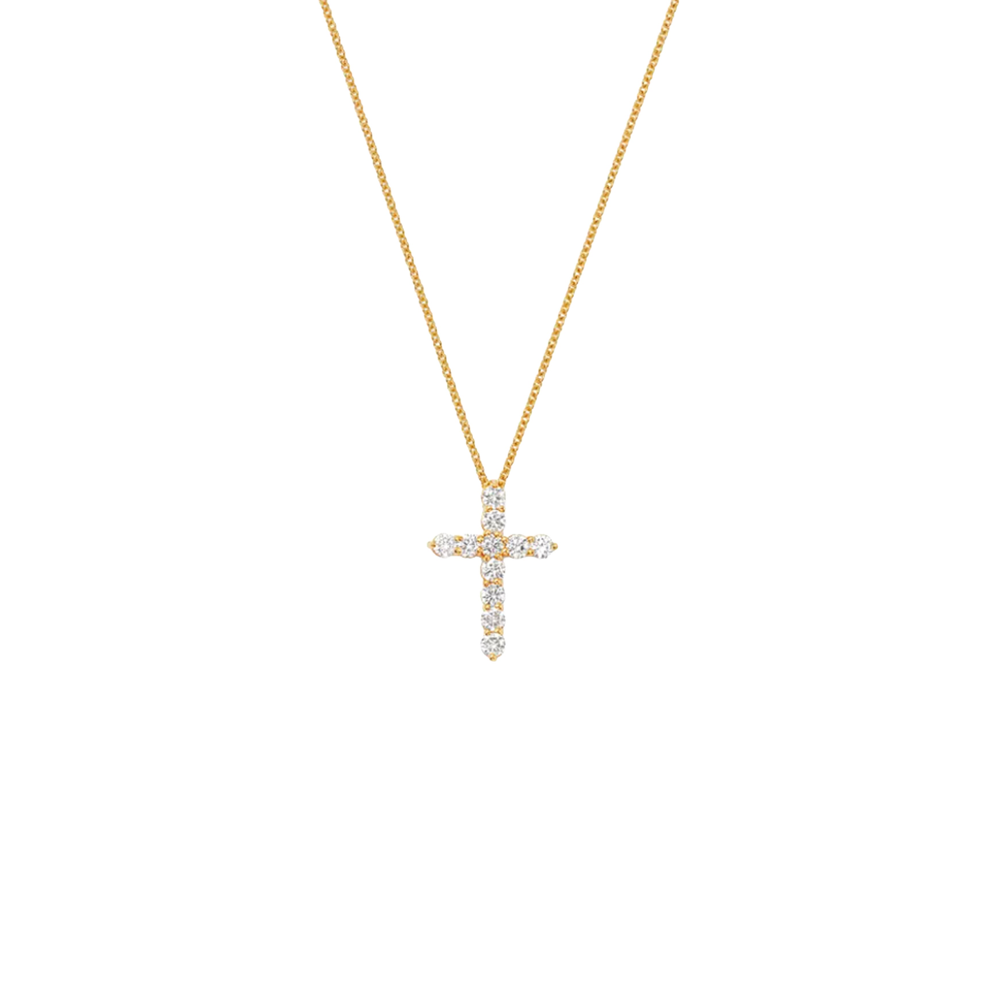 14K Yellow Gold Diamond Pendant Necklace 0.5CTW