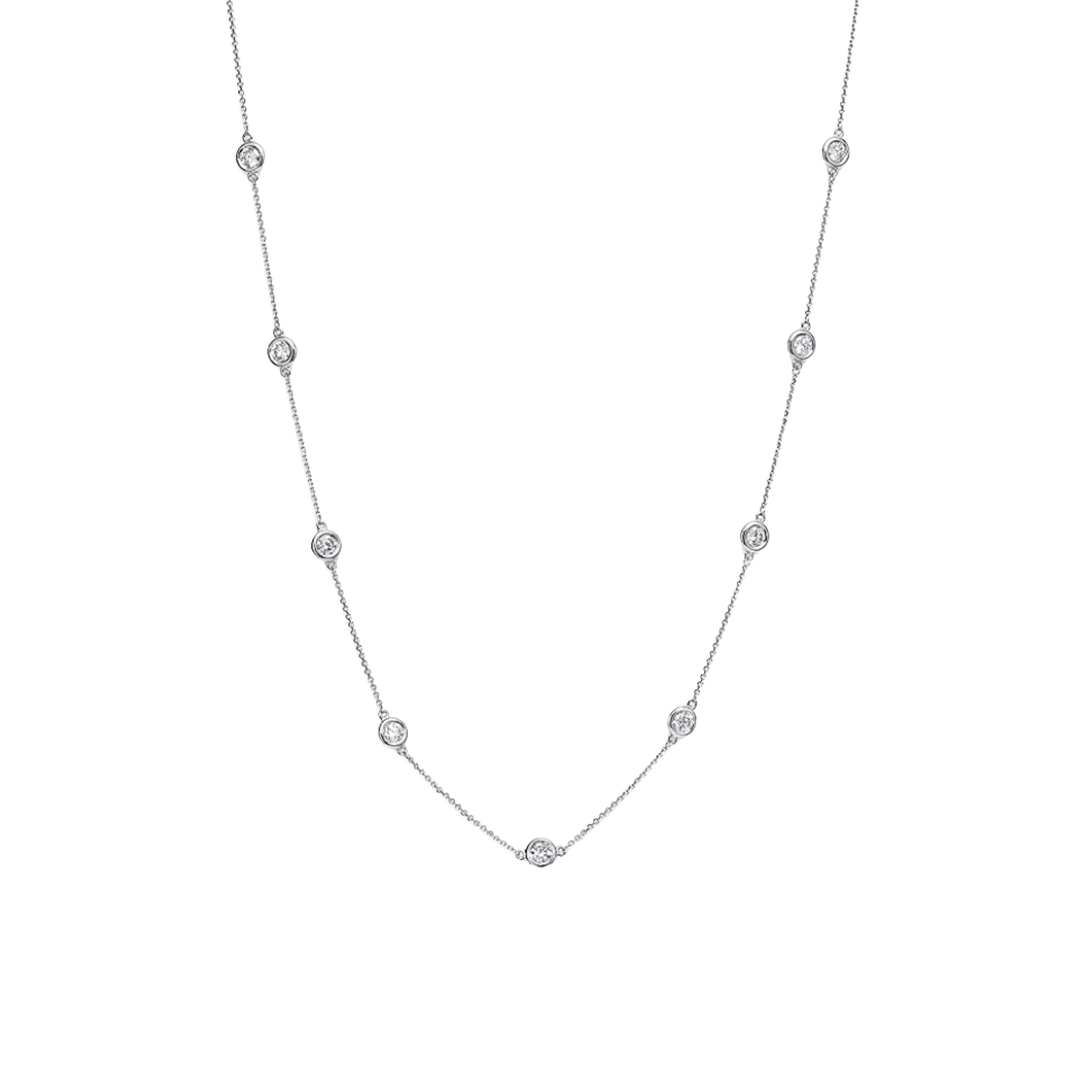 14K White Gold Diamond Pendant Necklace 2.55CTW