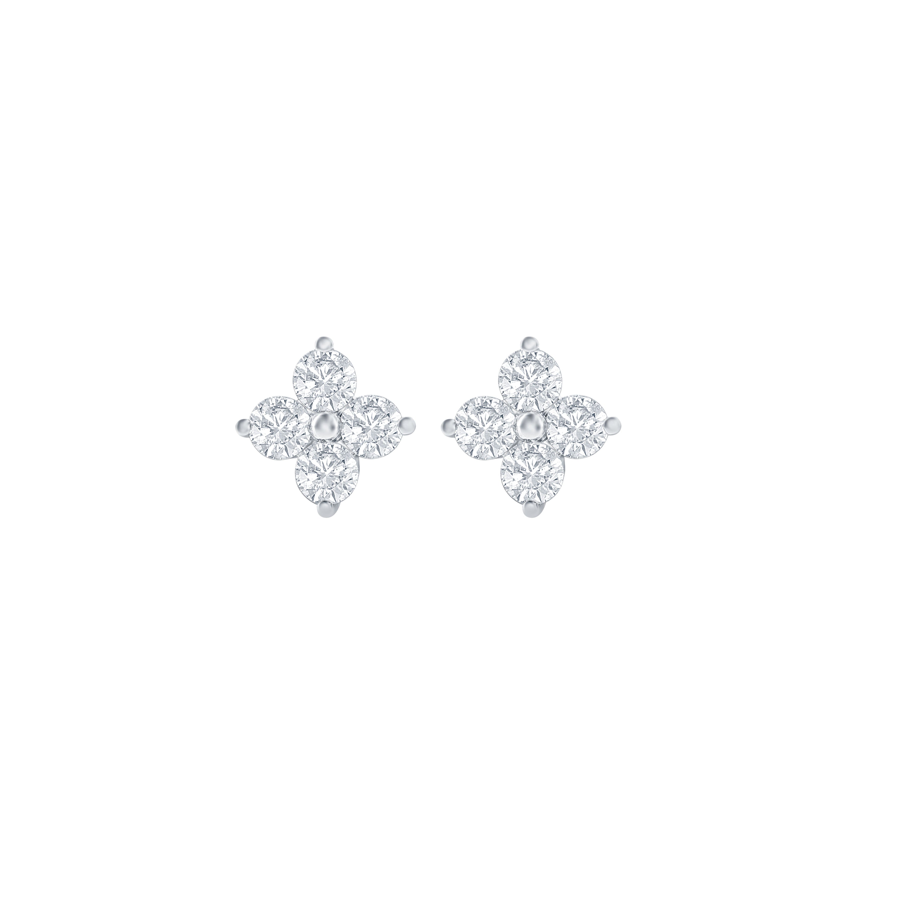 14K White Gold Diamond Earrings 1.52CTW