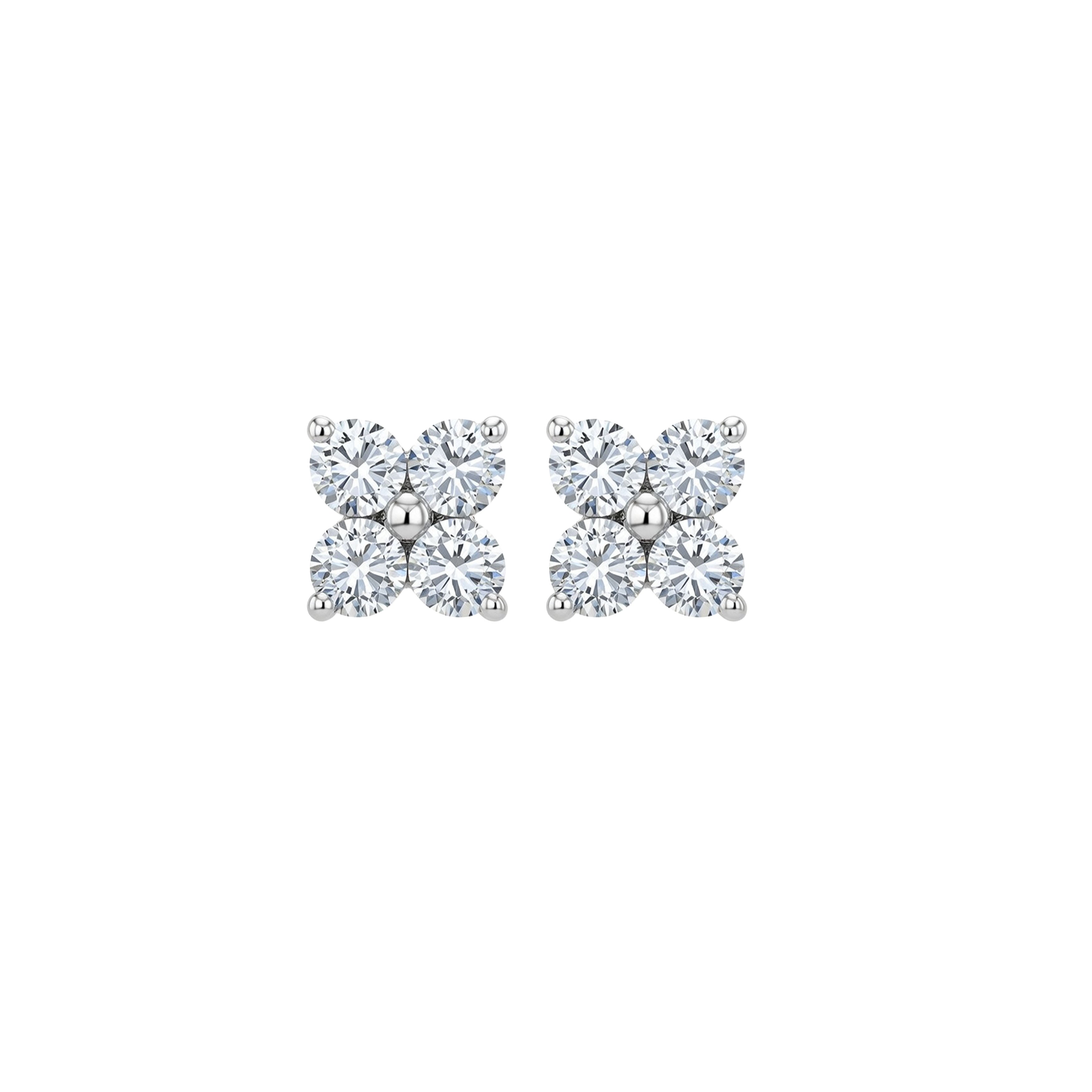 14K White Gold Diamond Earrings 2.01CTW