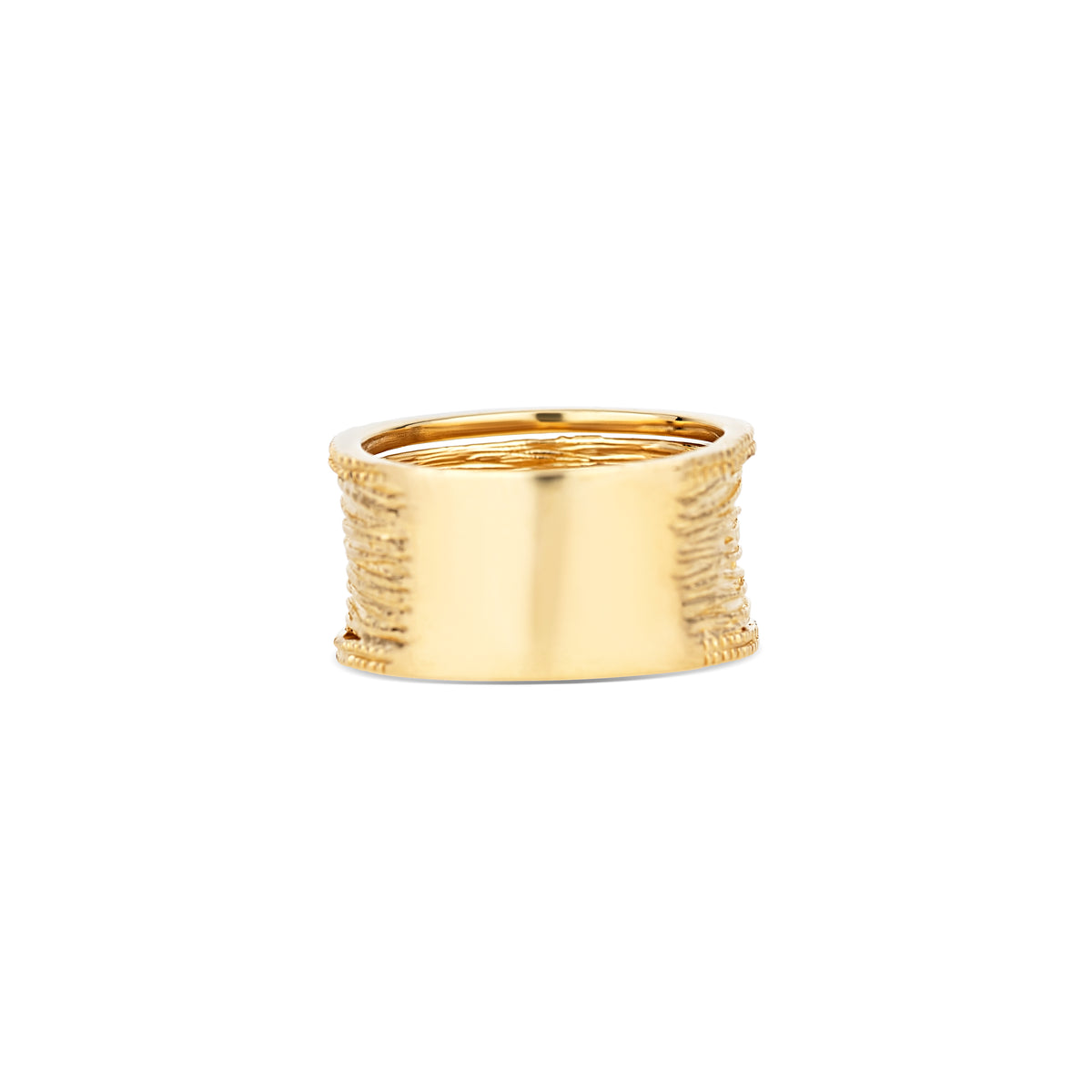 14k Yellow Gold and 14k White Gold Diamond Pavé Carved Band