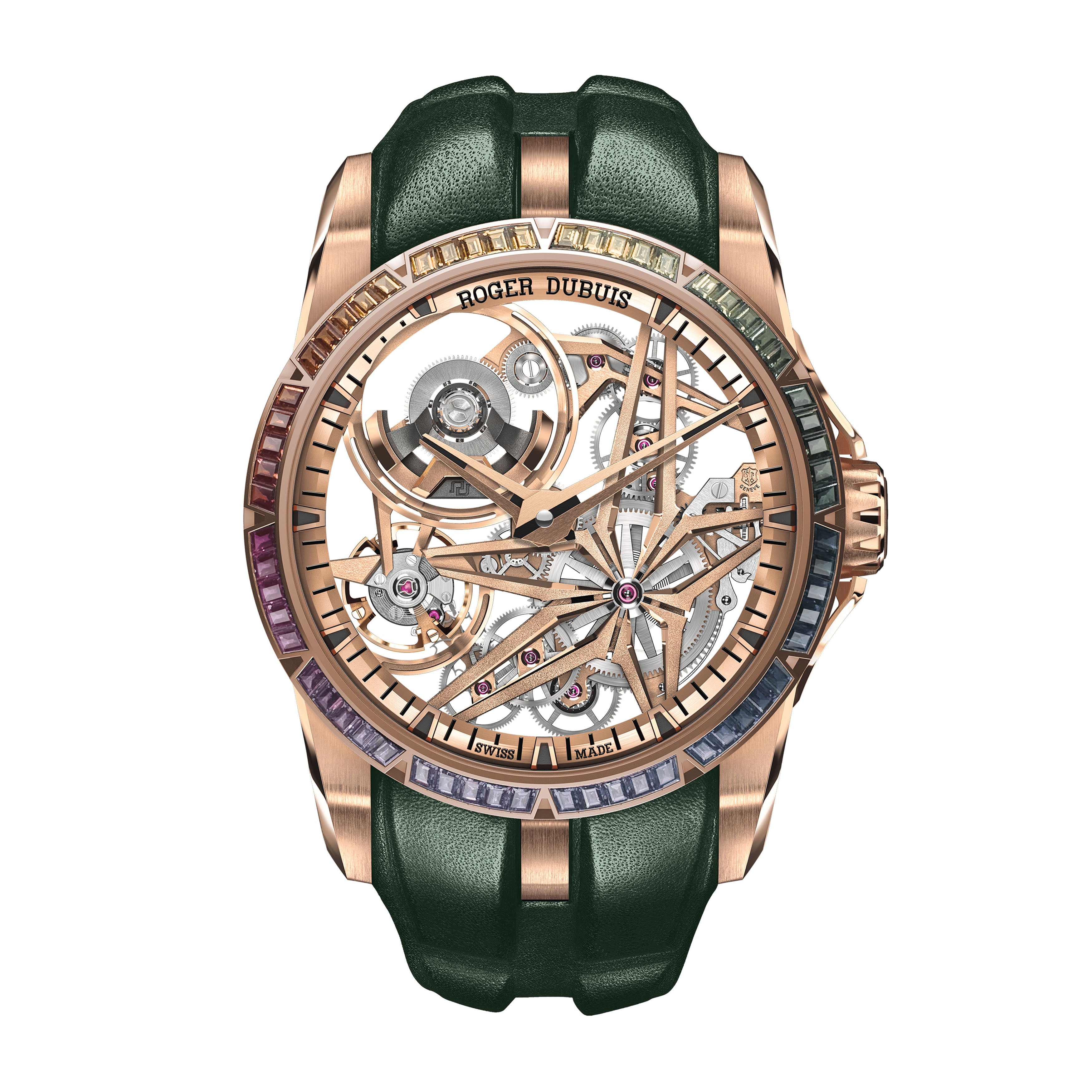Roger Dubuis Excalibur Monobalancier Pink Gold Watch, 42mm Skeleton Dial, DBEX1177