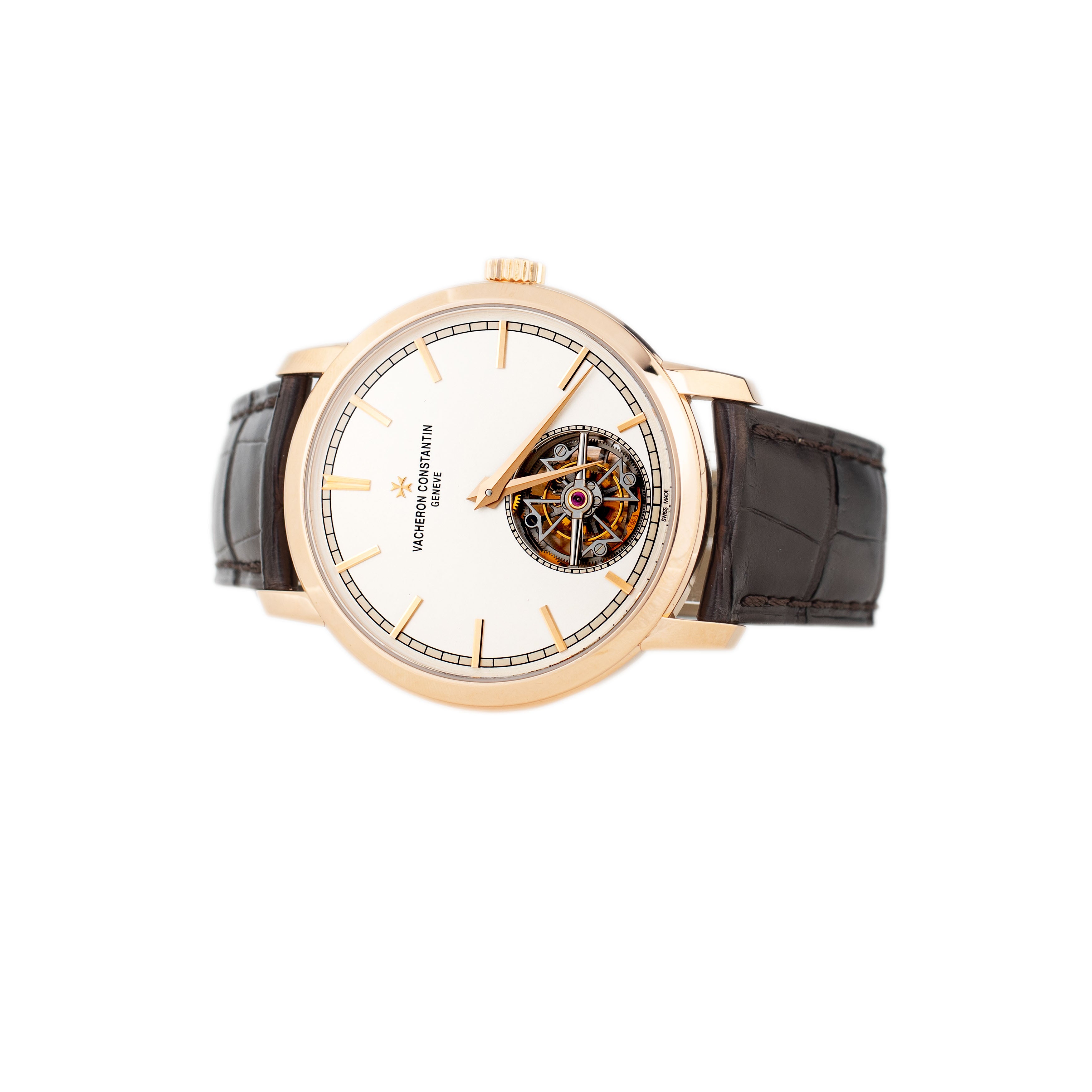 Vacheron Constantin Traditionnelle Tourbillon Rose Gold Silver Dial 41mm 6000T/000R-B346 Full Set