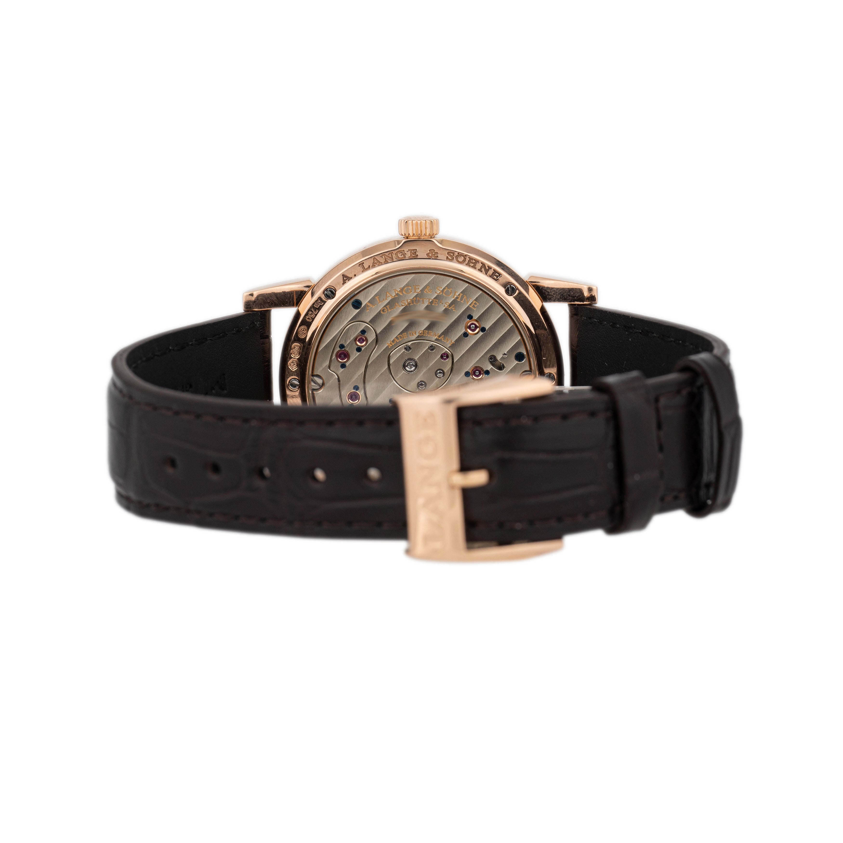 A. Lange & Sohne Lange 1 Moonphase Rose Gold Silver Dial 109.032 38.5mm