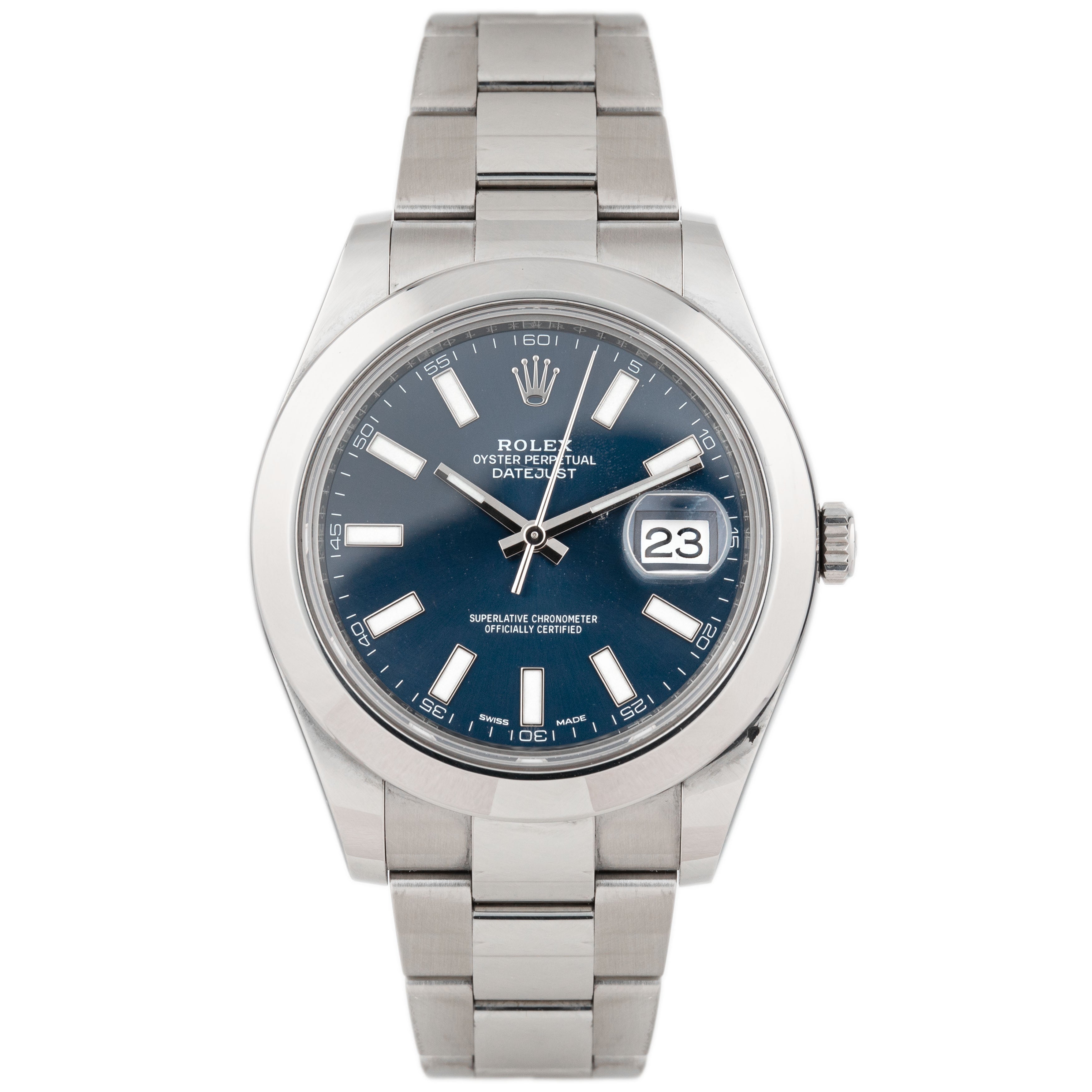 Rolex Datejust II Stainless Steel Blue Dial 41mm Smooth Oyster 116300 Full Set