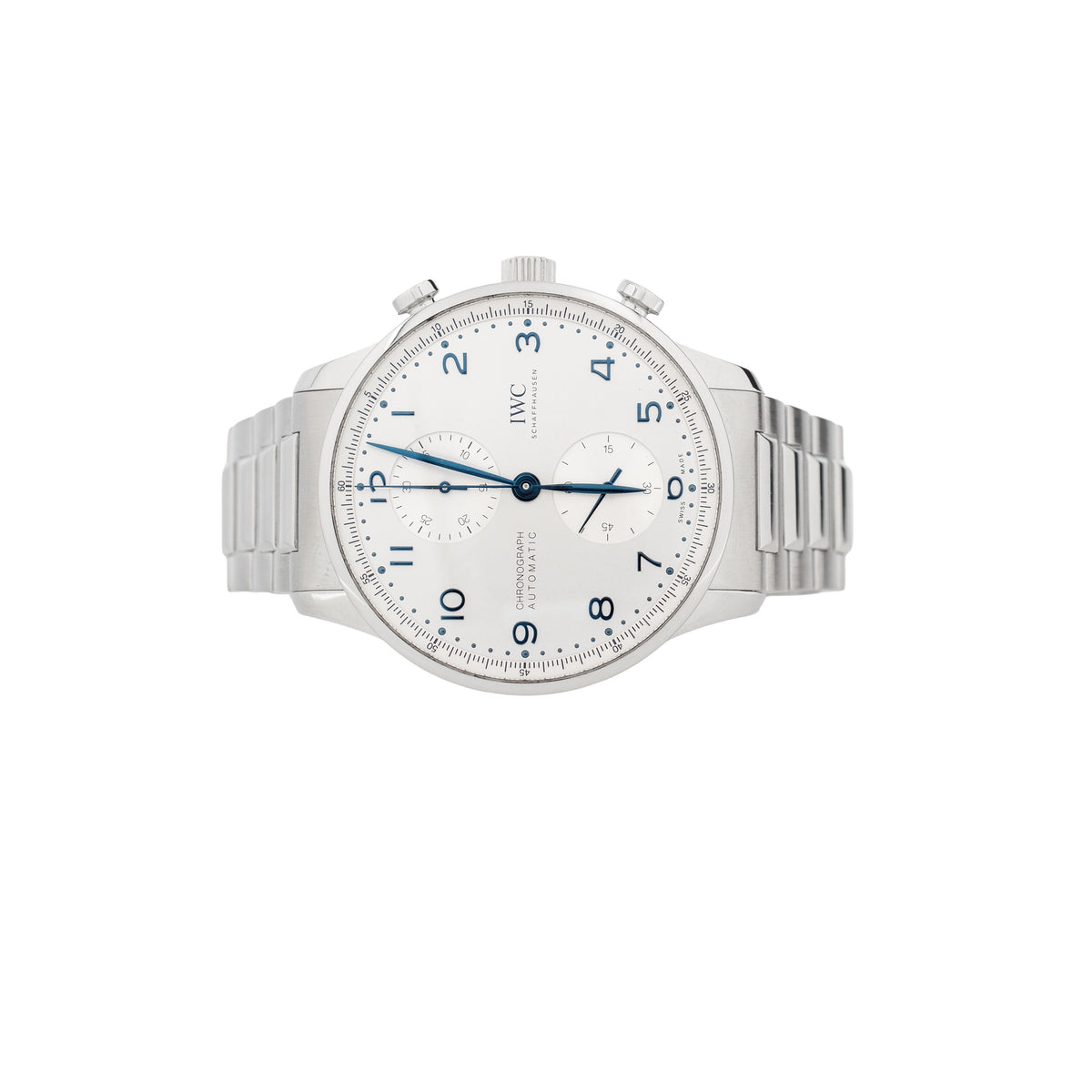 IWC Portugieser Chronograph Stainless Steel Silver Dial IW371617 41mm Full Set