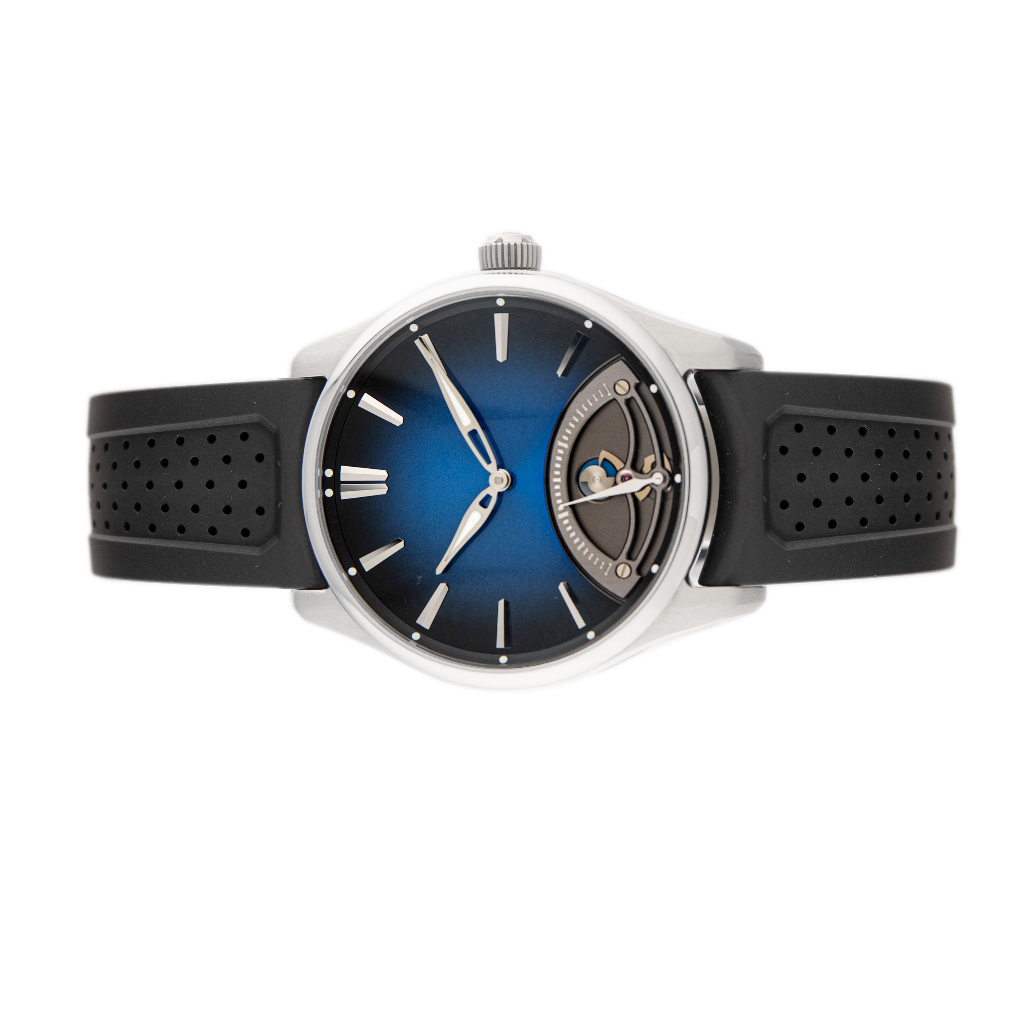 H. Moser & Cie Pioneer Retrograde Seconds Midnight Blue Stainless Steel Blue Dial 42.8mm 3250-1200 Full Set