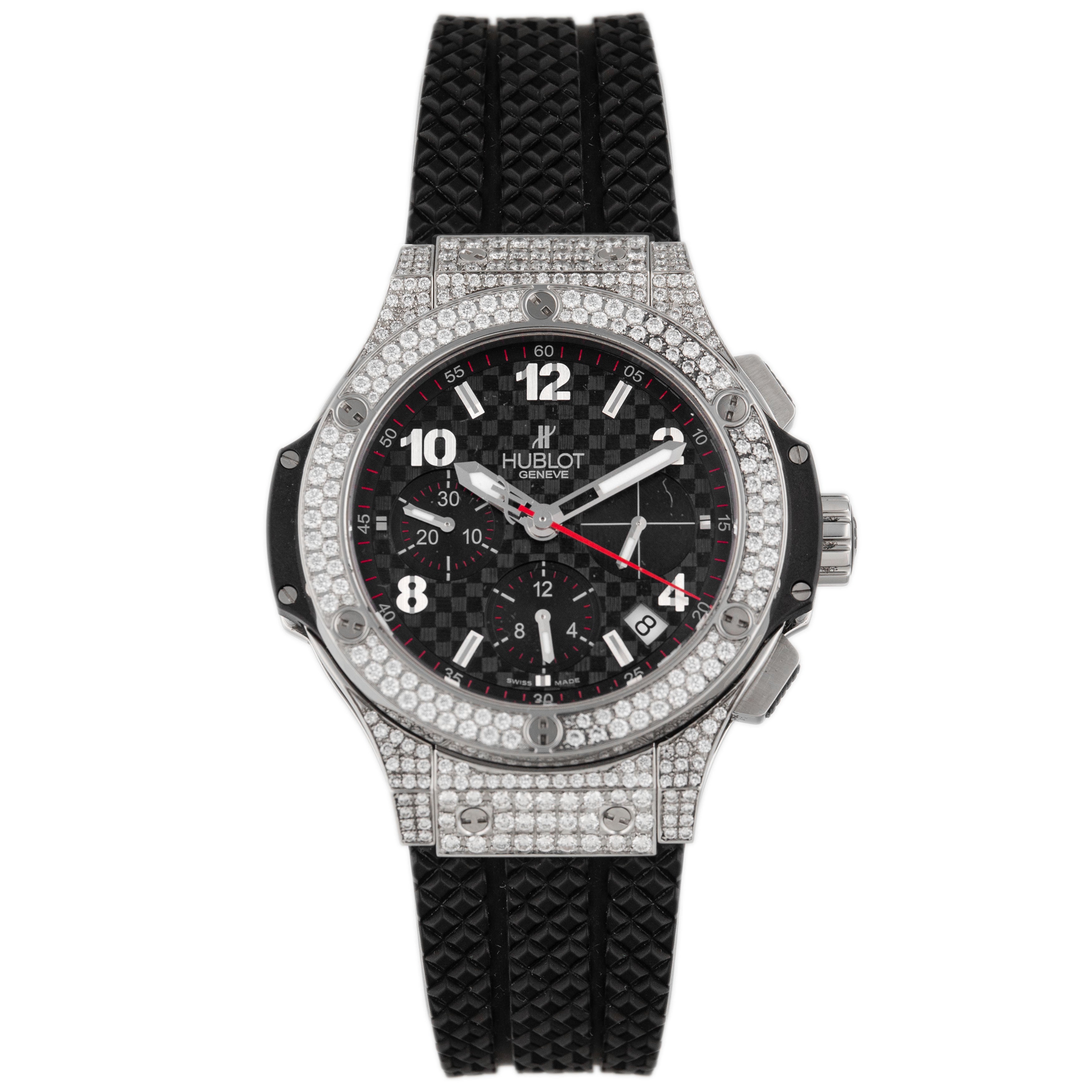 HUBLOT ビッグバンオリジナル 41mm Hublot Big Bang 41 Chronograph Stainless Steel Black Dial 41mm 341.SB.