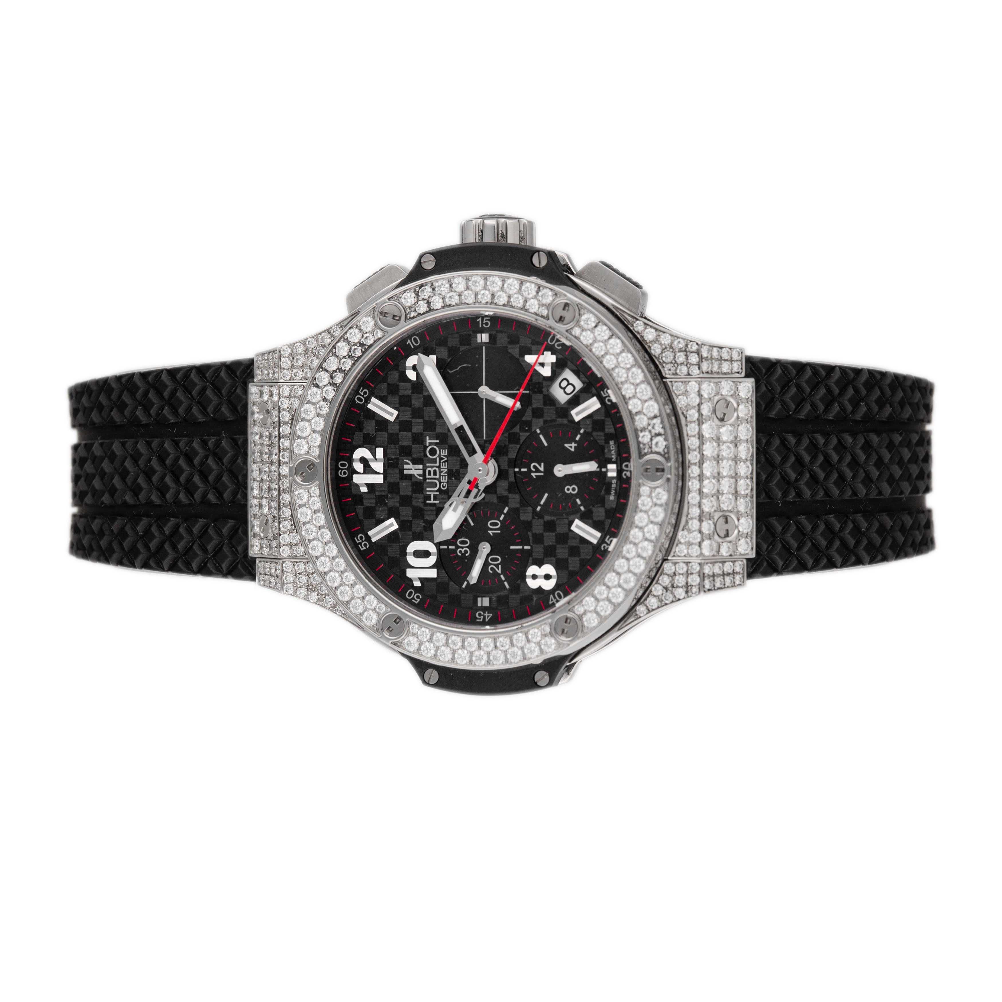 HUBLOT ビッグバンオリジナル 41mm Hublot Big Bang 41 Chronograph Stainless Steel Black Dial 41mm 341.SB.
