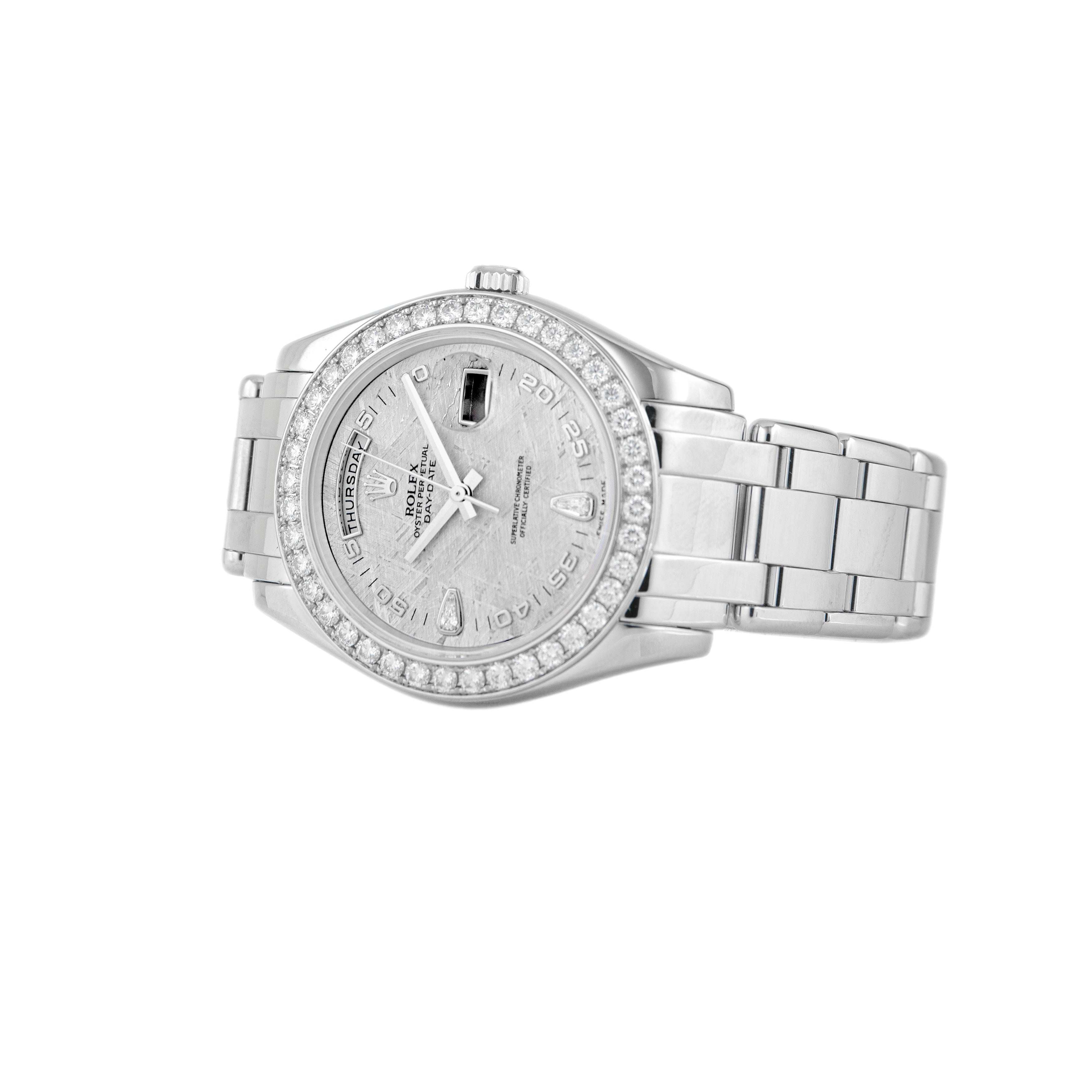 Rolex Day-Date Masterpiece Platinum Meteorite Dial 39mm 19846 Full Set
