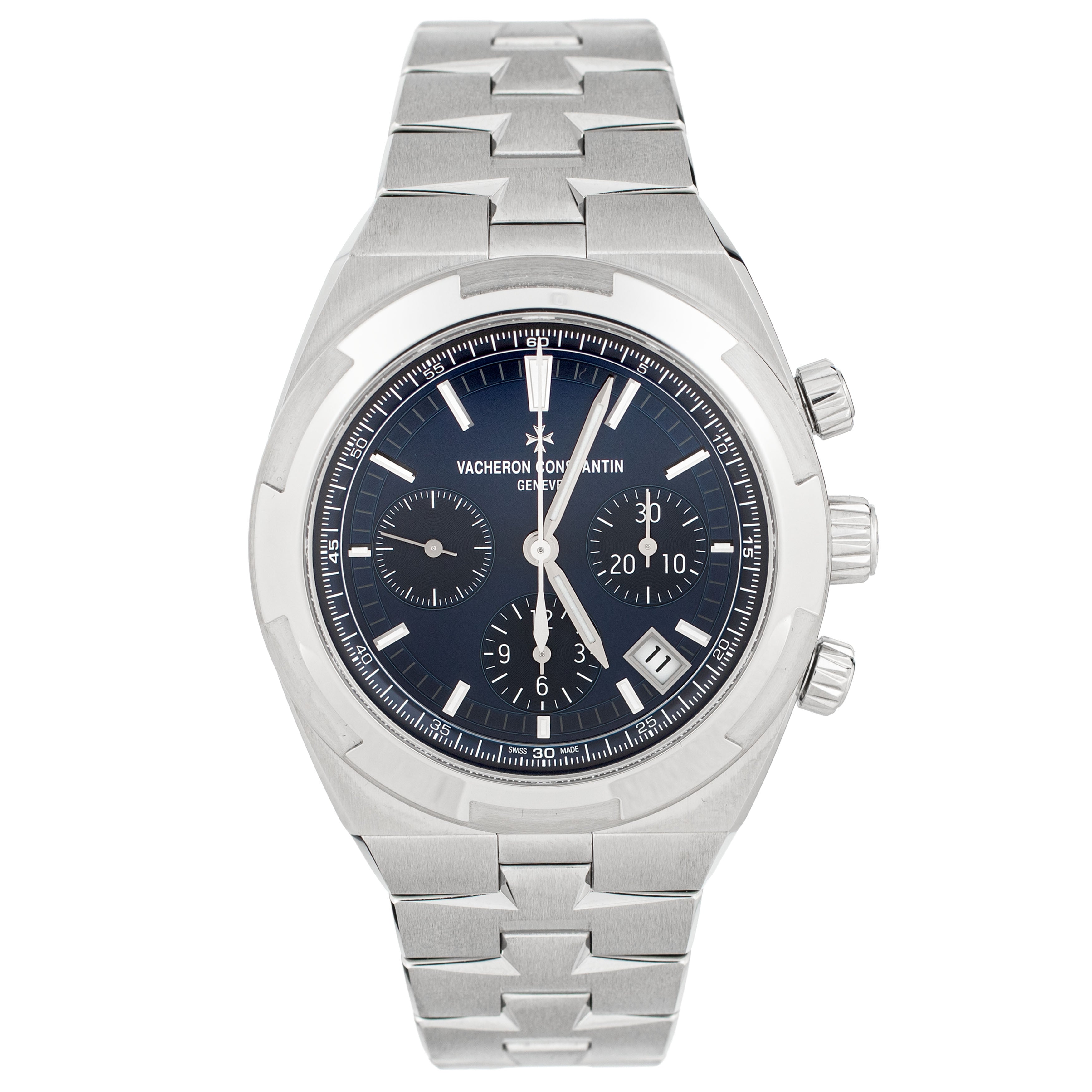 Vacheron Constantin Overseas Chronograph Stainless Steel Blue Dial 42.5mm 5520V/210A-B148 Full SetVacheron Constantin Overseas Chronograph Stainless Steel Blue Dial 42.5mm 5520V/210A-B148 Full Set
