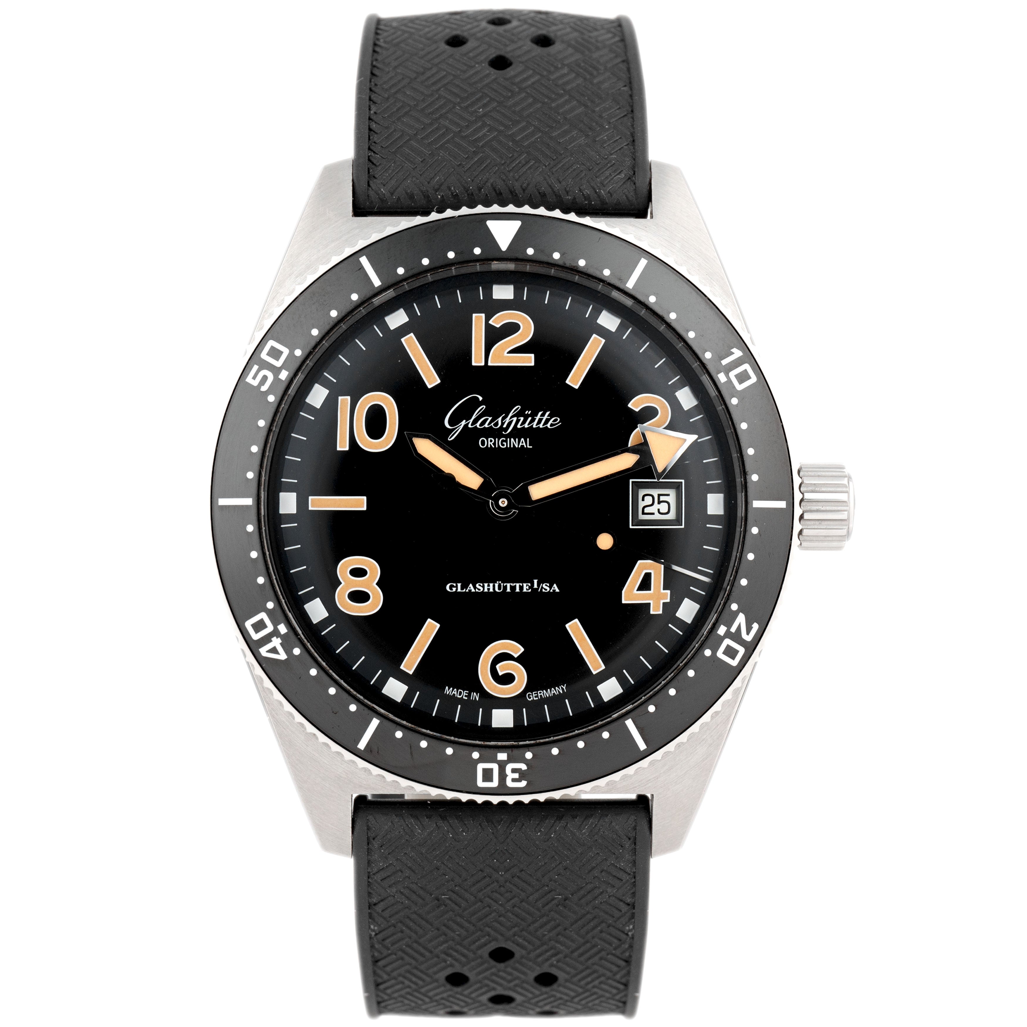 Glashutte Spezialist Sea-Q Stainless Steel Black Dial 39.5mm 1-39-11-06-80-06 Full Set