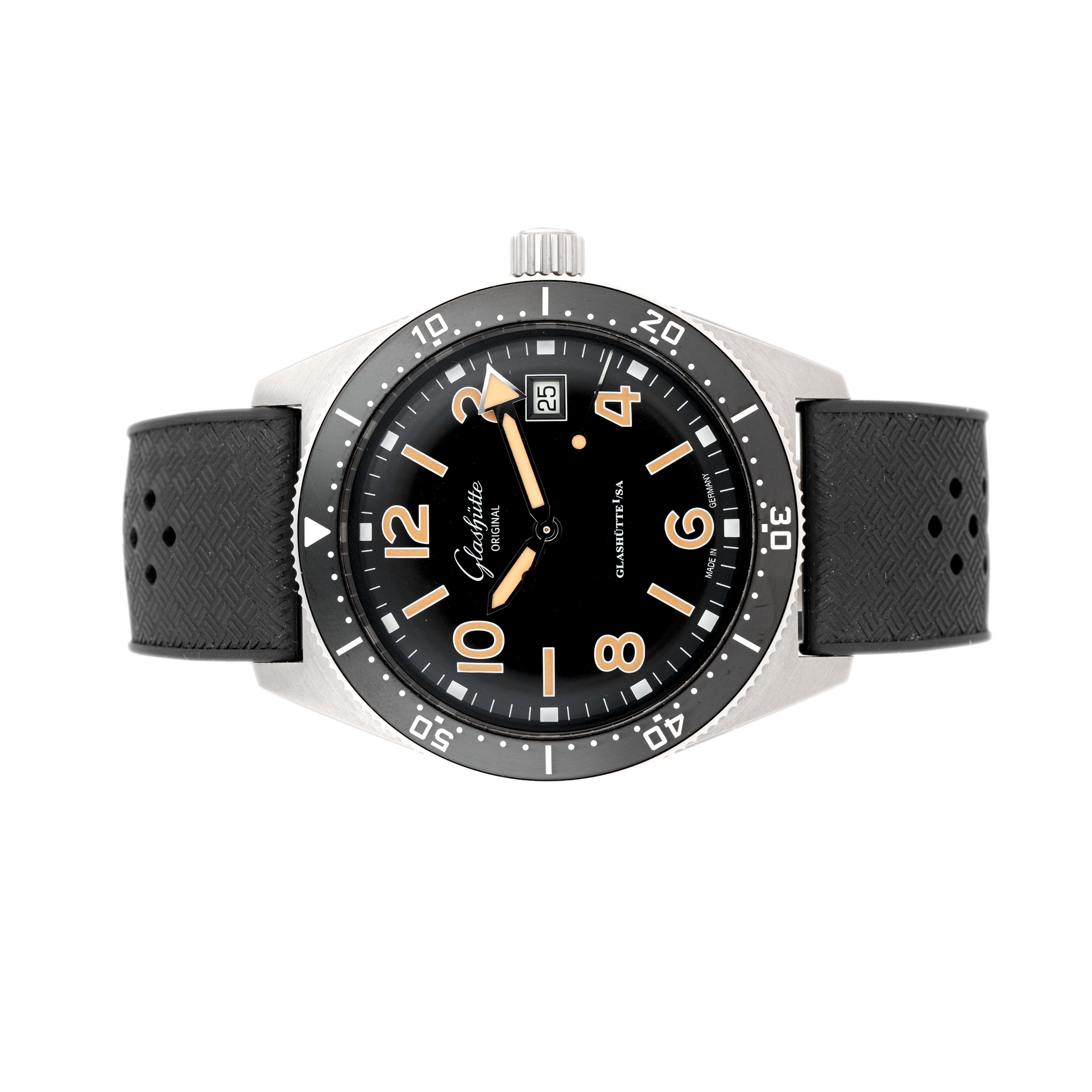 Glashutte Spezialist Sea-Q Stainless Steel Black Dial 39.5mm 1-39-11-06-80-06 Full Set