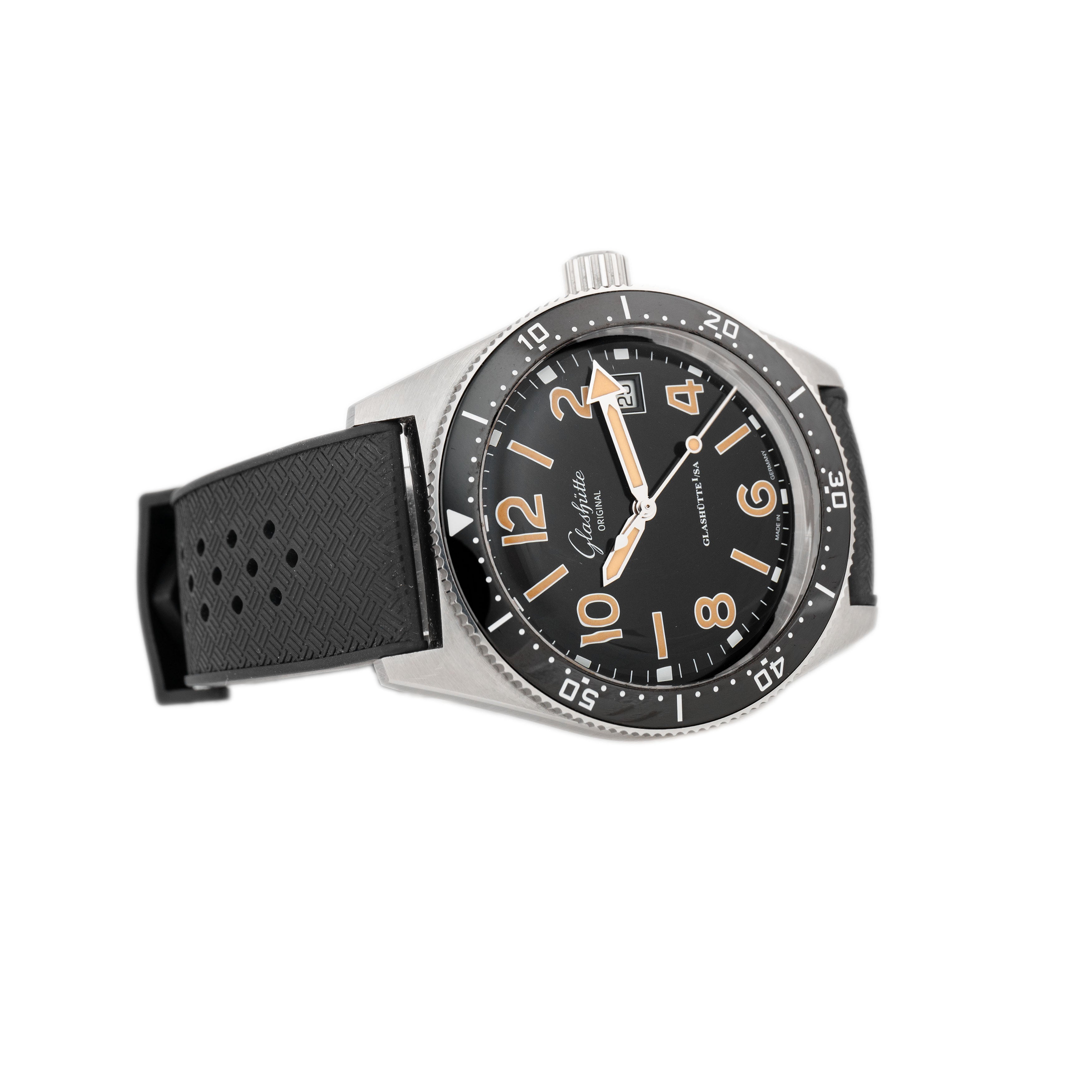 Glashutte Spezialist Sea-Q Stainless Steel Black Dial 39.5mm 1-39-11-06-80-06 Full Set