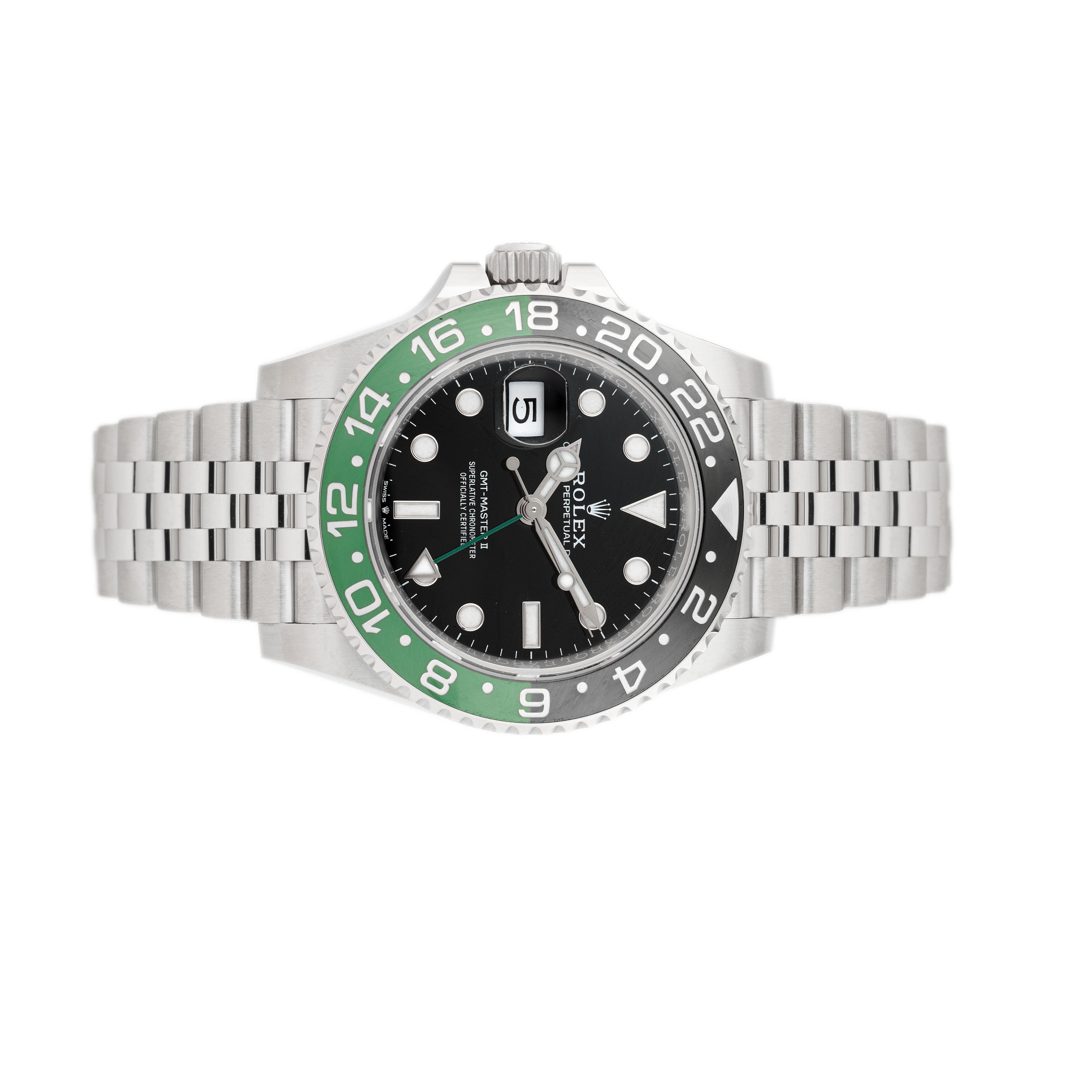 Rolex GMT-Master II Sprite Stainless Steel Black Dial 40mm Jubilee 126720VTNR Full Set