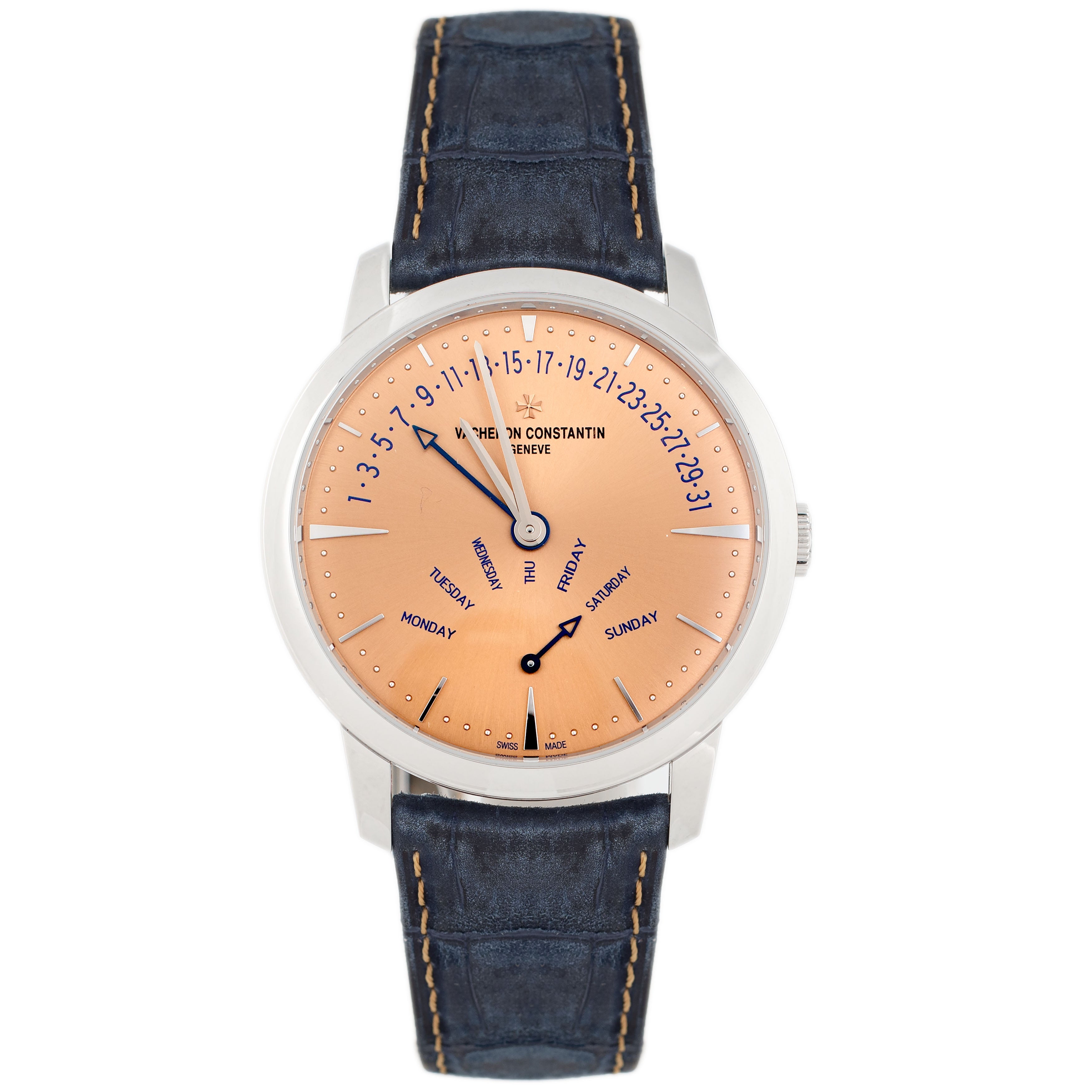 Vacheron Constantin Patrimony Retrograde Day-Date Platinum Salmon Dial 42.5mm 4000U/000P-H003 Full Set