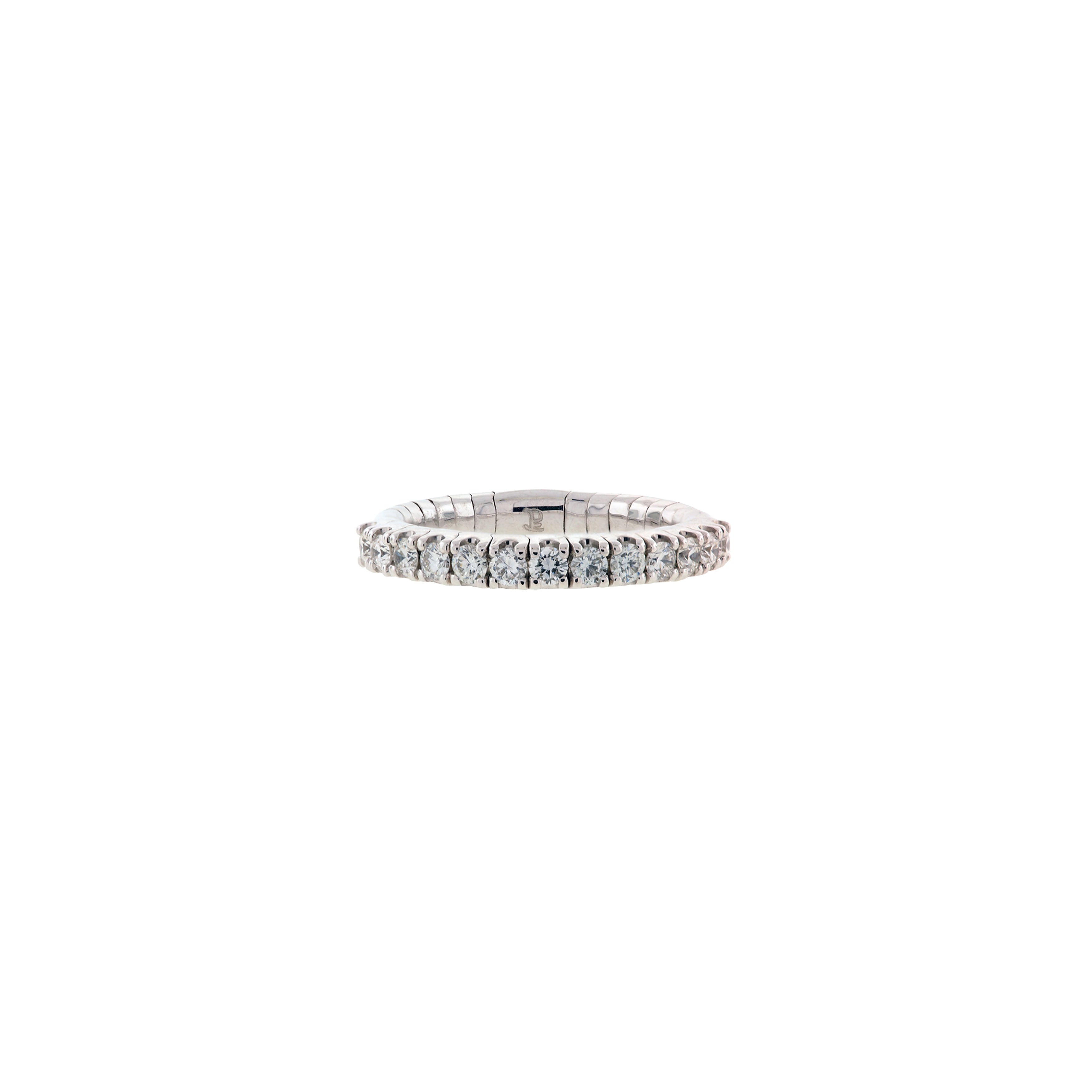 14K White Gold Round Diamond Flexible Diamond Band